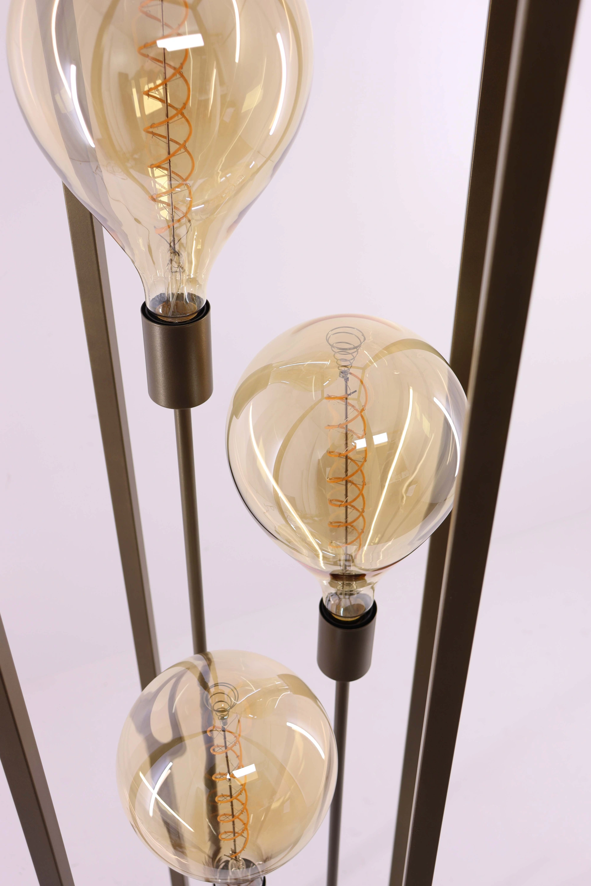 Vloerlamp kooi - brons 3 lichts - Hoogte 160cm 46583