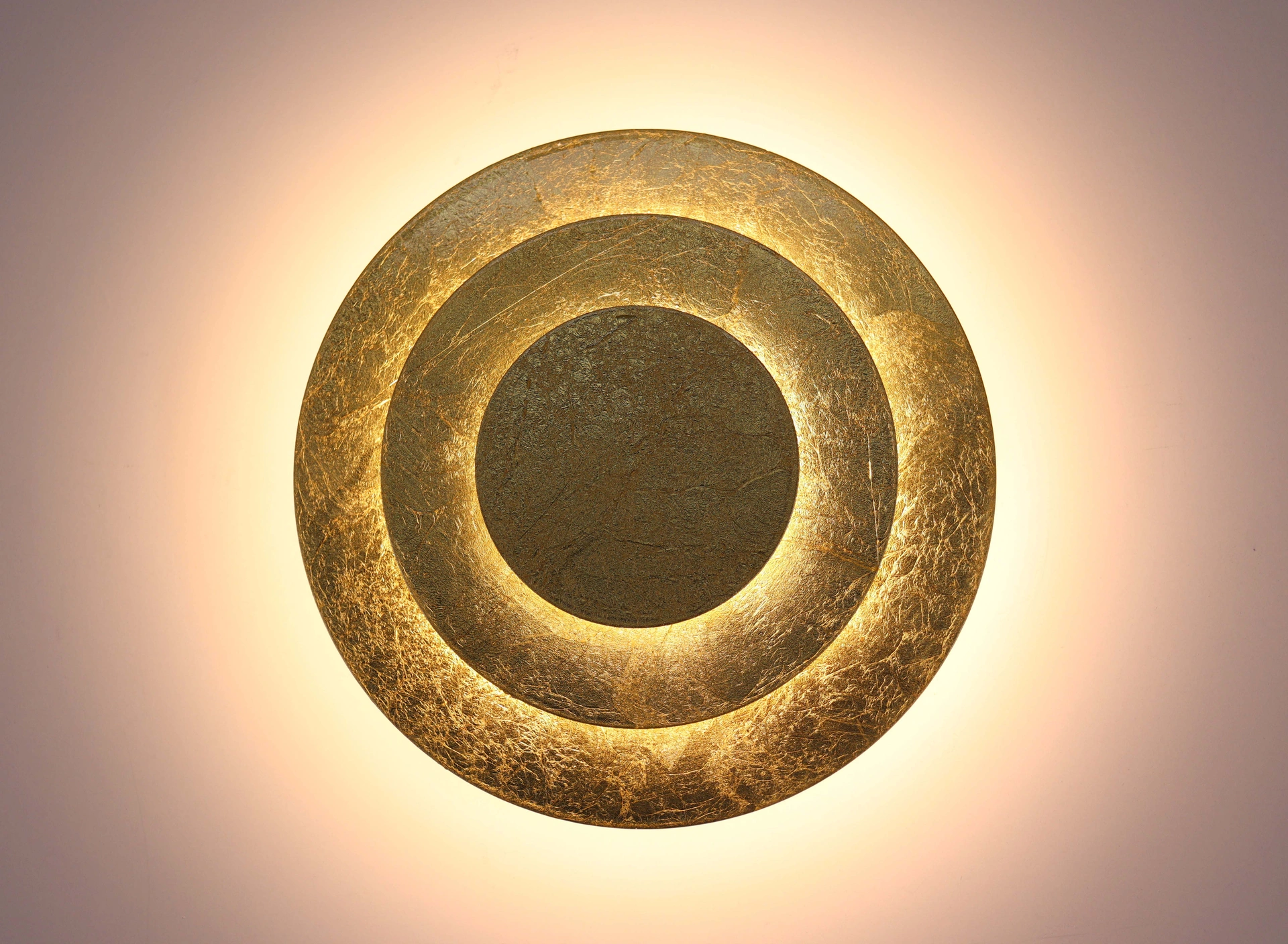 Wandlamp/Plafondlamp goud ringen- Diameter 18cm - Niet dimbaar 45456