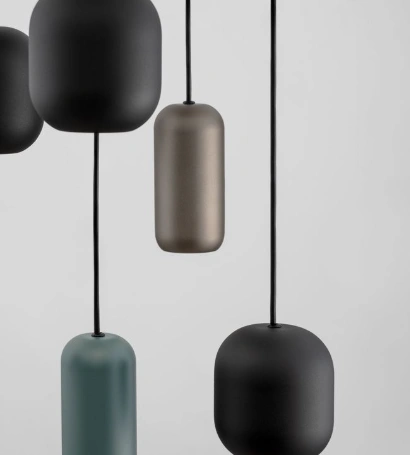 Hanglamp 6-lichts GU10 met organische metalen kappen SW10531