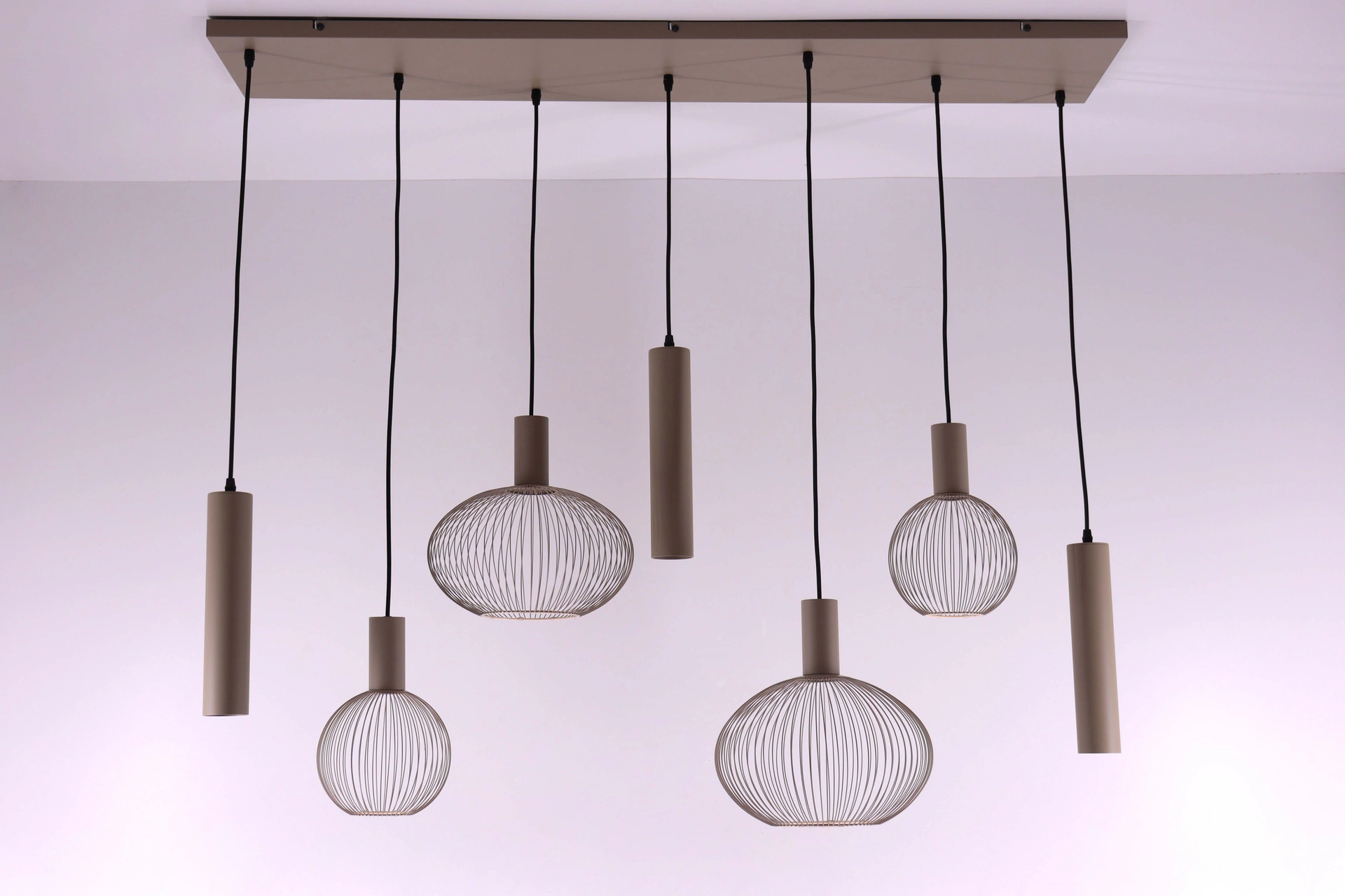 Hanglamp zand 7-lichts - segula floating filo met kokers - Lengte 130cm 50269