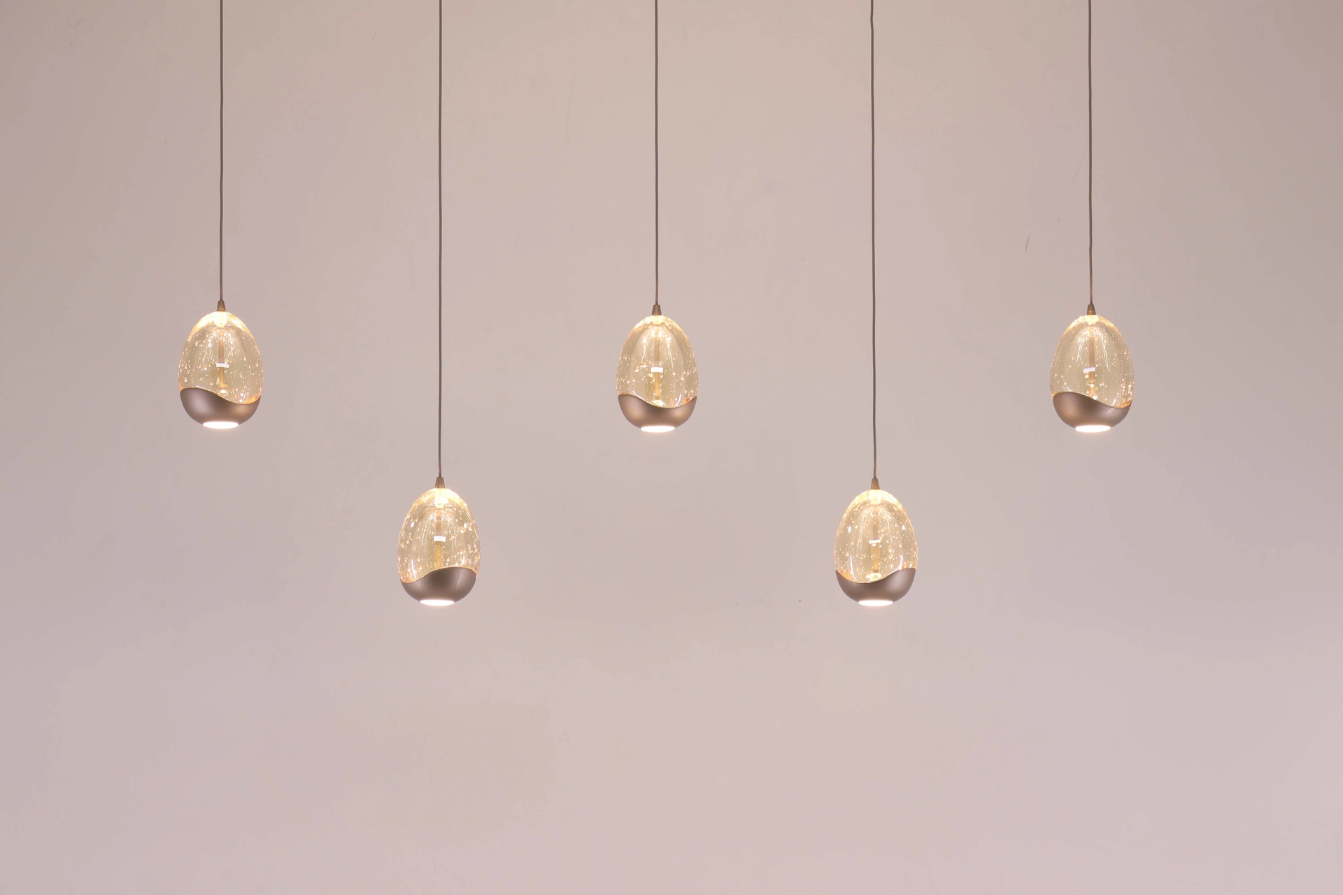 Hanglamp 5 lichts champagne Egg 46593