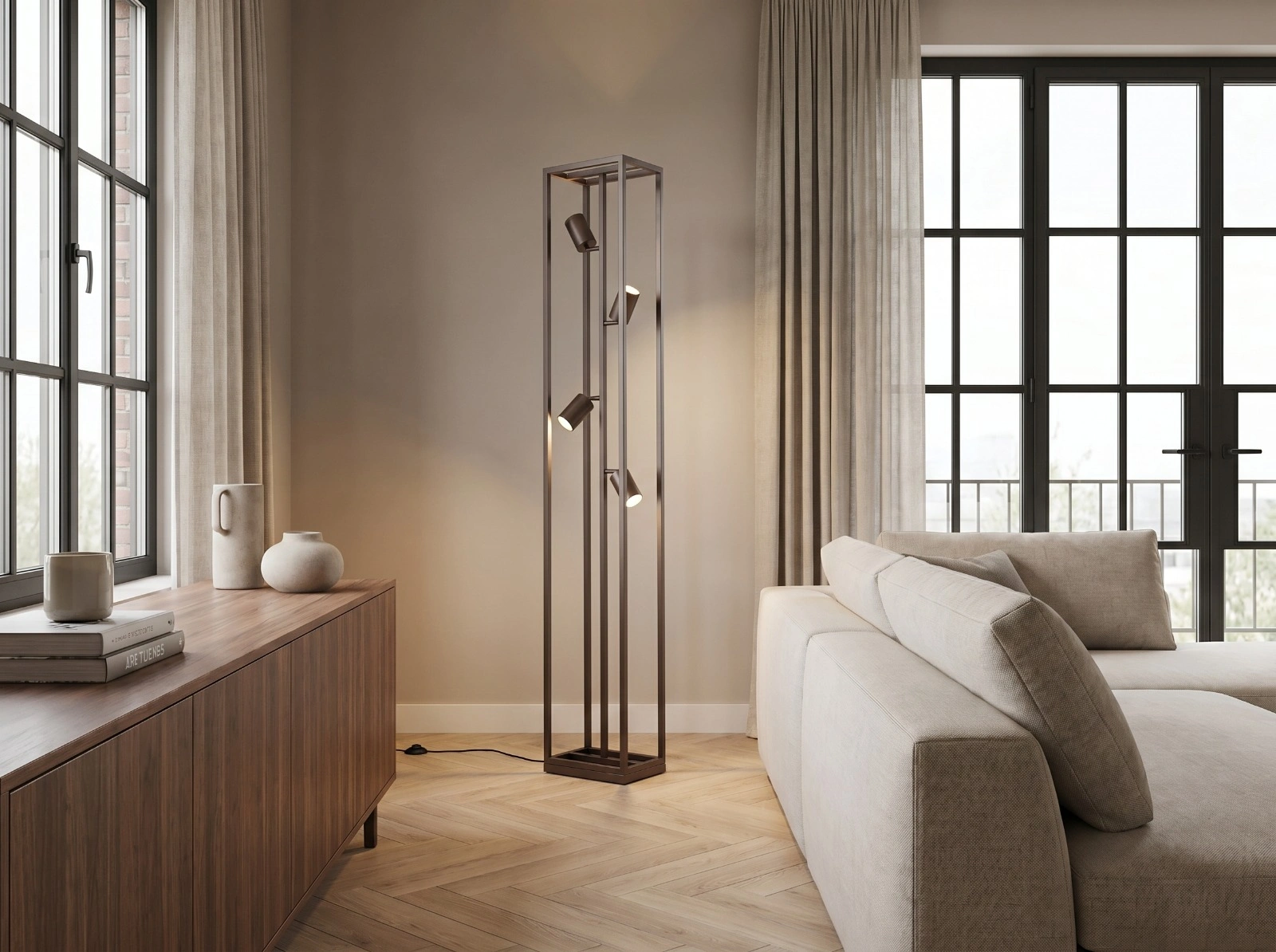 Vloerlamp cacao | rechthoek frame 160cm 61240