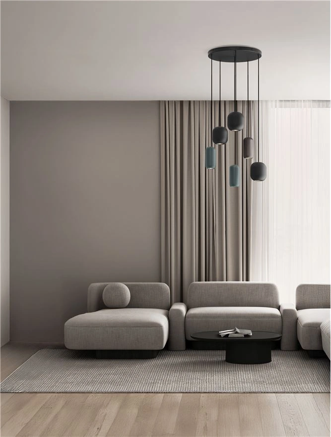 Hanglamp 6-lichts GU10 met organische metalen kappen SW10531