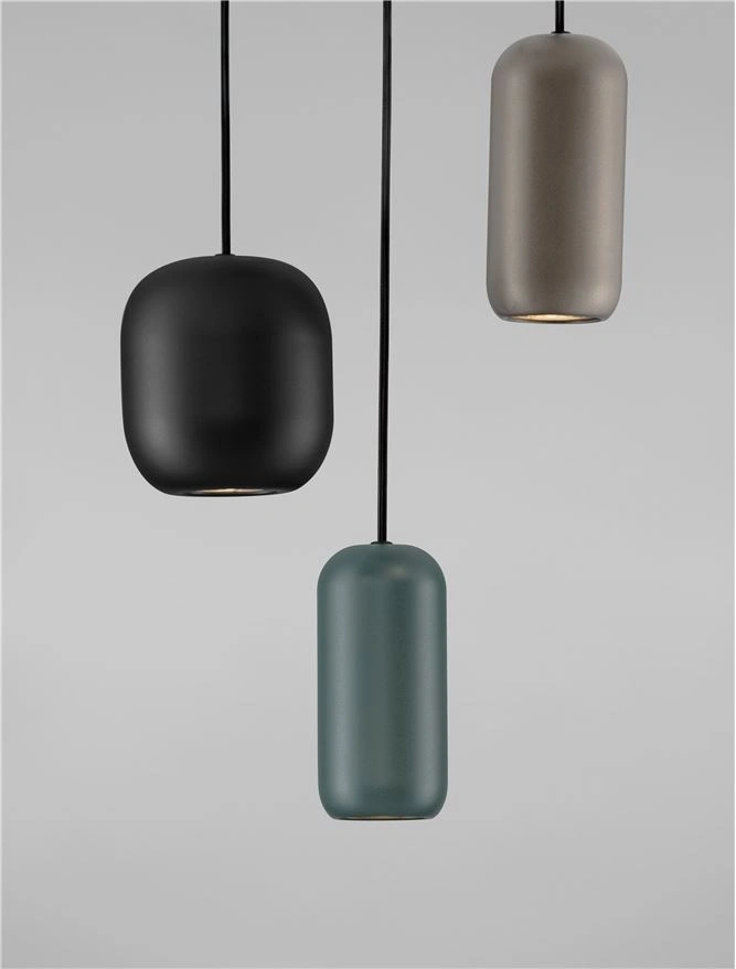 Hanglamp 3-lichts GU10 met organische metalen kappen  SW10530