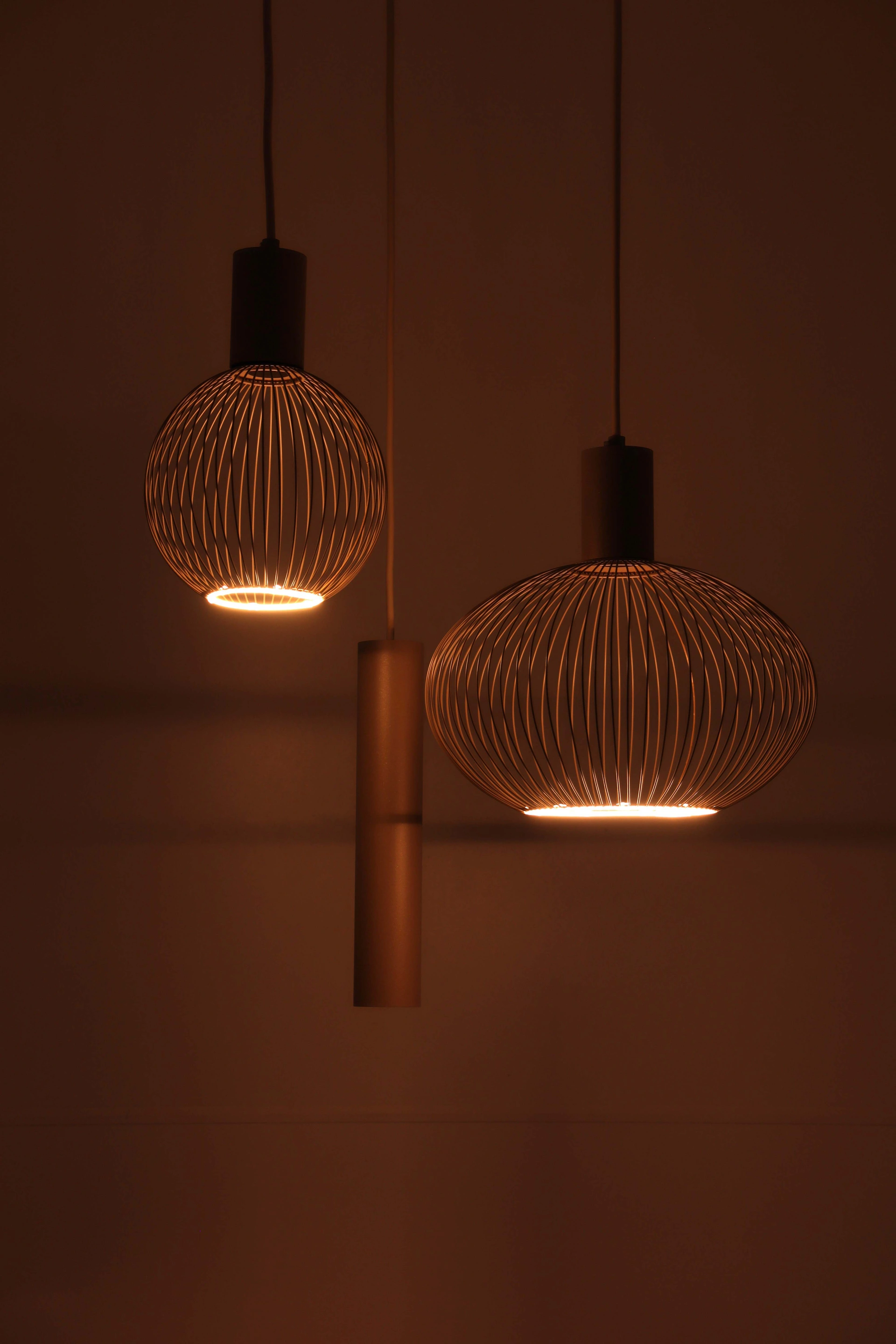 Hanglamp beige rond - Exclusief segula floating filo 3 lichts - Diameter 35cm 46638