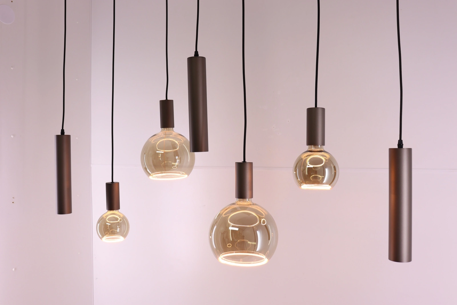 Hanglamp Cacao 7-lichts 130 cm Segula Floating LED en GU10 spots 50278