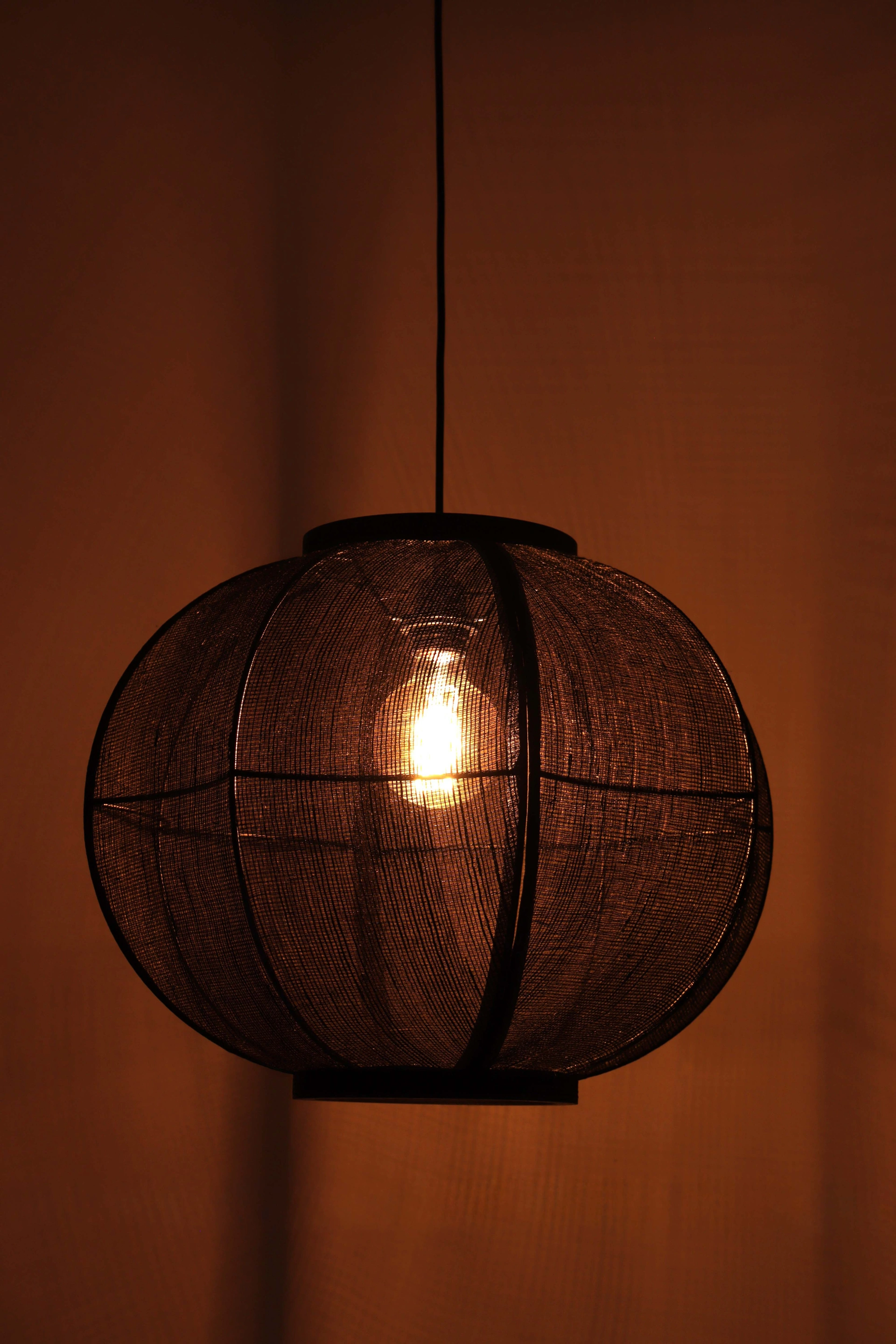 Zwarte bollamp mesh hanglamp 48 cm 45767