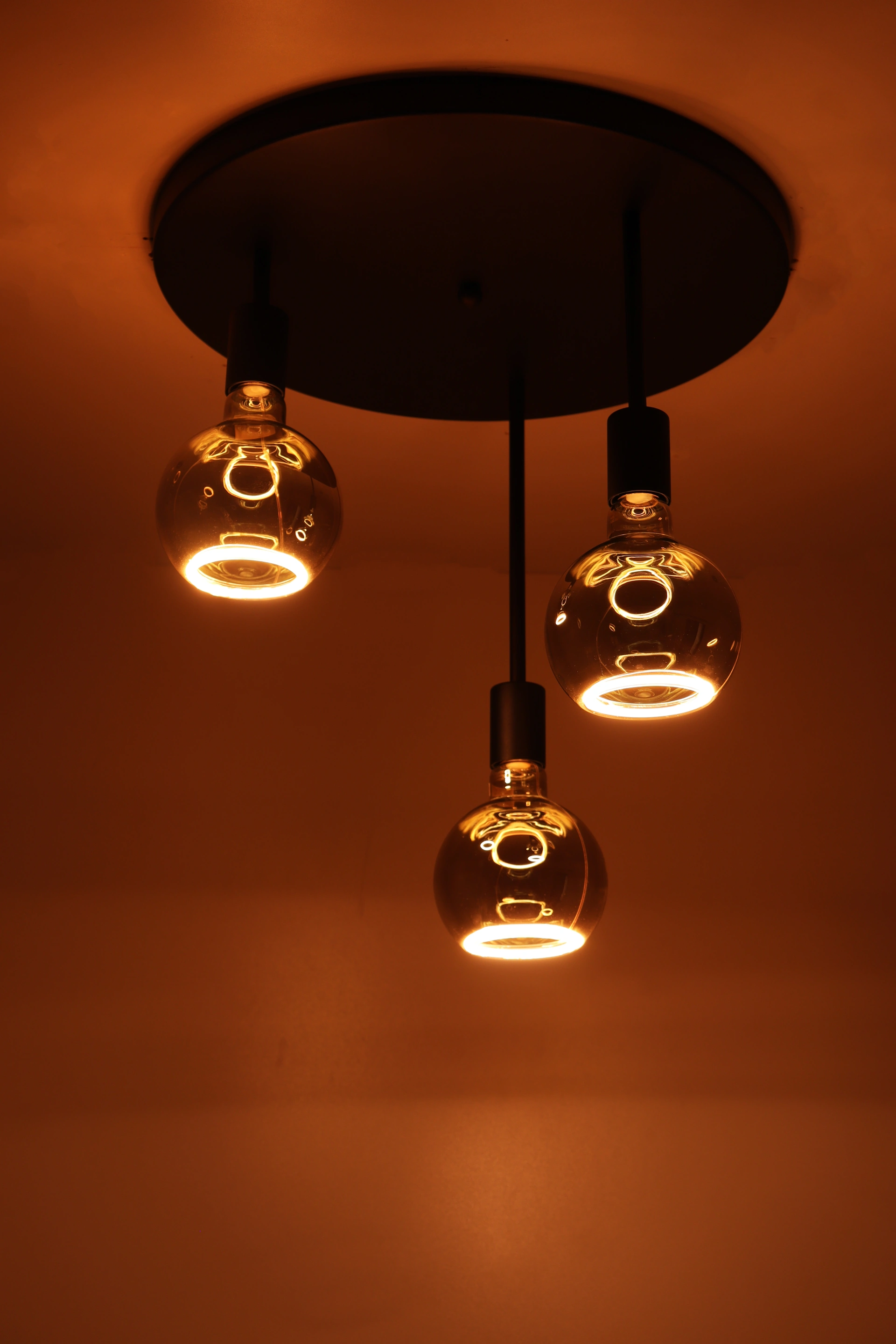 Plafondlamp 3 lichts - Exclusief segula lichtbronnen -  Zwart 61148