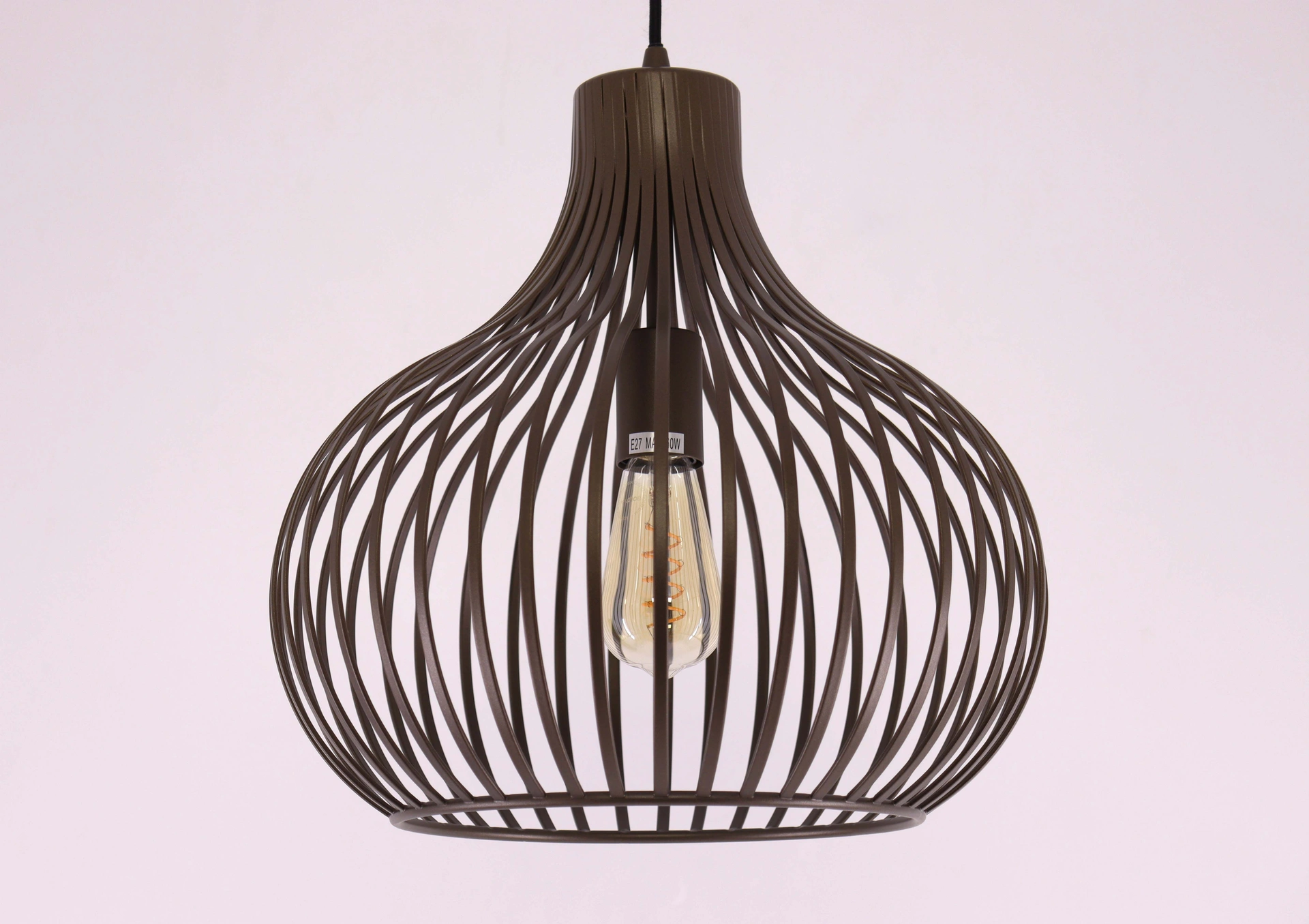 Hanglamp 1-lichts met open metalen design – brons/bruin Ø38 cm 46465