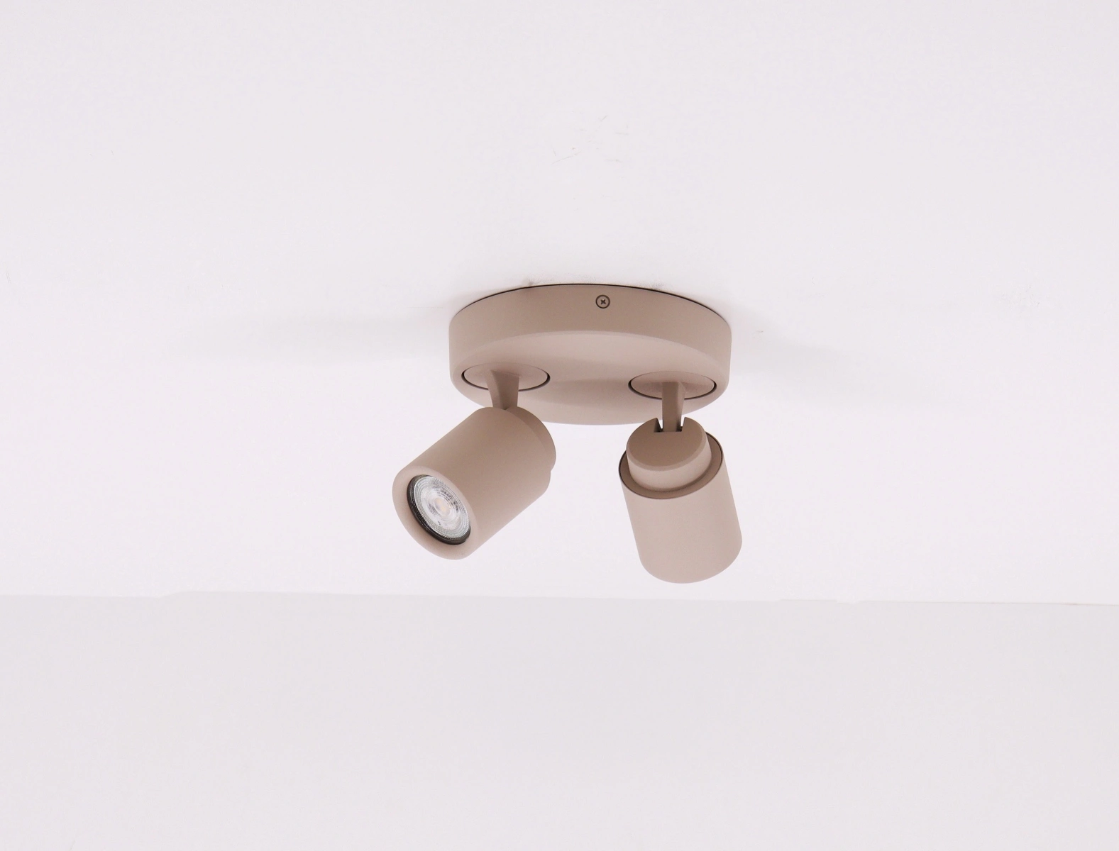 Opbouwspot Razza 2-lichts zand/beige rond – GU10 45512