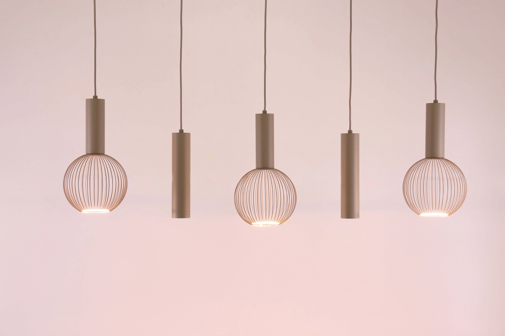 Hanglamp 5-lichts zandkleur – incl. Segula Filo Ø18 cm – 118 cm 50305