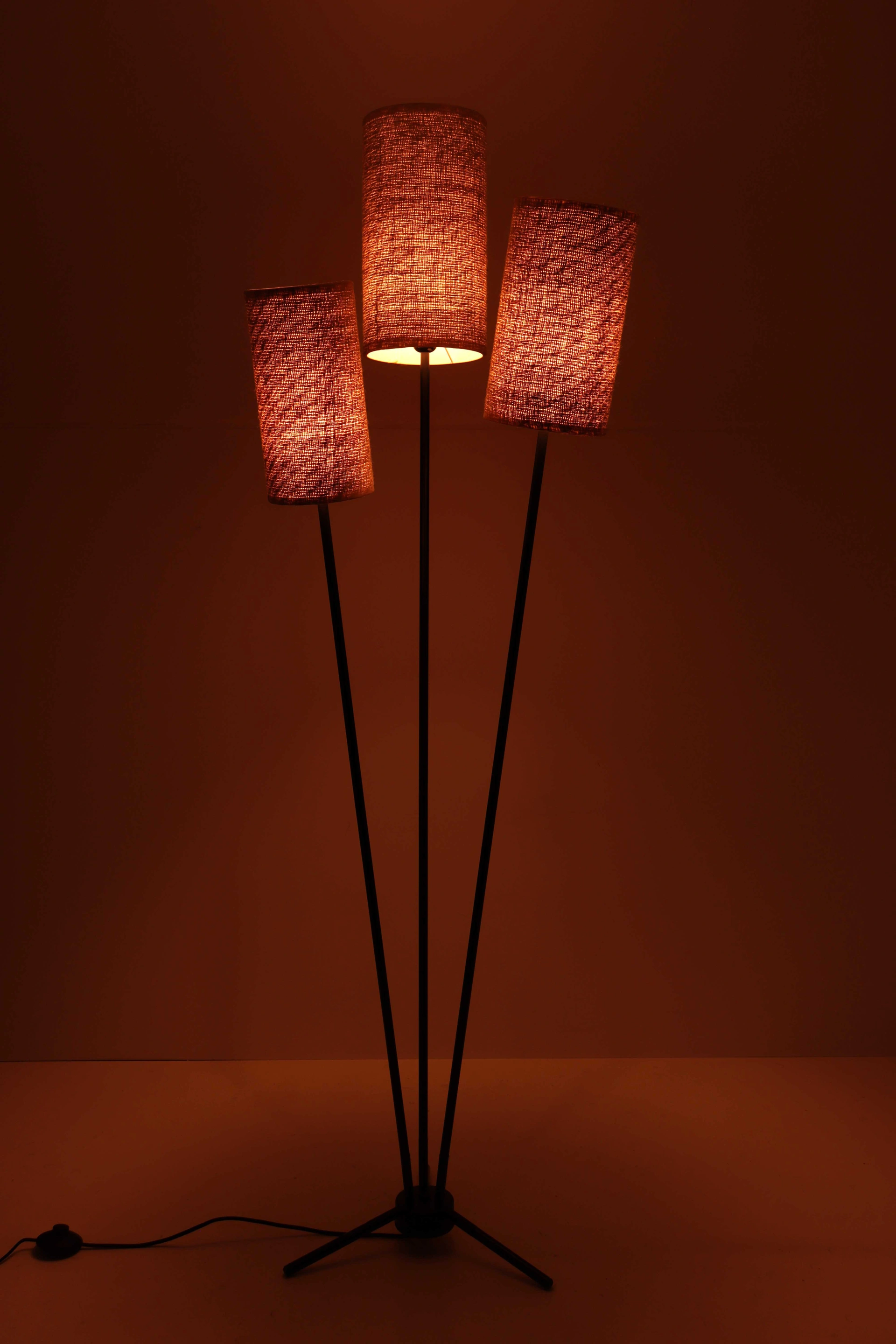 Vloerlamp - 3lichts - Stoffen kappen - Hoogte 170cm 46299