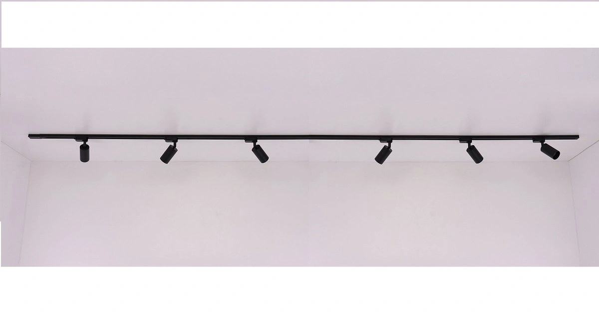 Railverlichting complete set 4 meter 6 spots - mat zwart - 6 x GU10 - SMART geschikt  50191