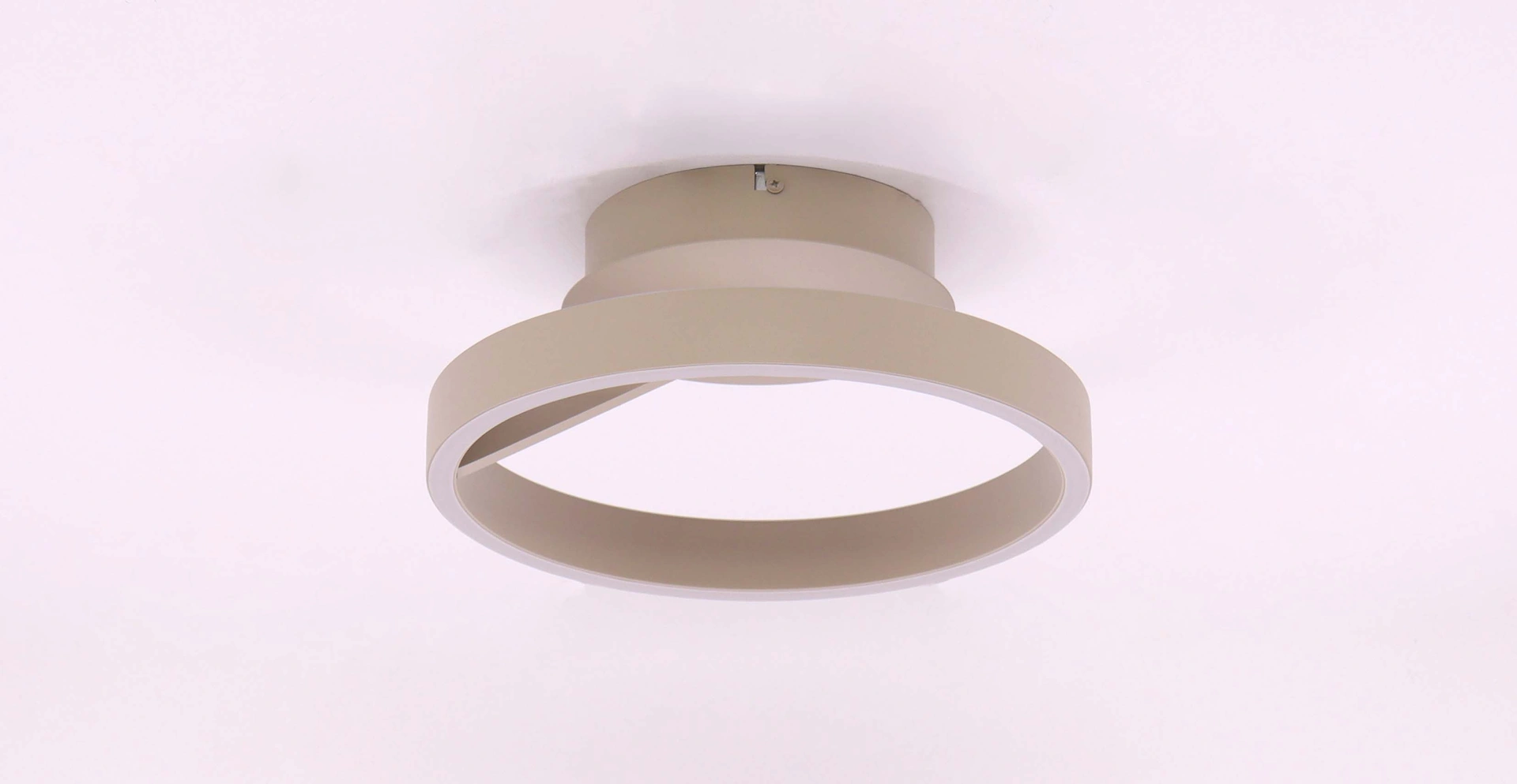Plafondlamp creme - Dia. 30cm - rond 3-standen  46571