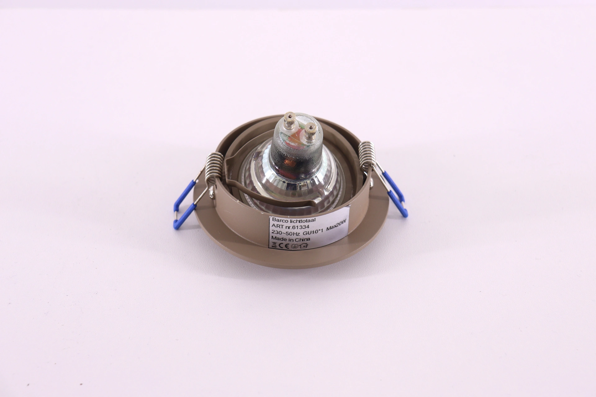 Inbouwspot GU10 zand - Zaagmaat 8cm - Kantelbaar 61334
