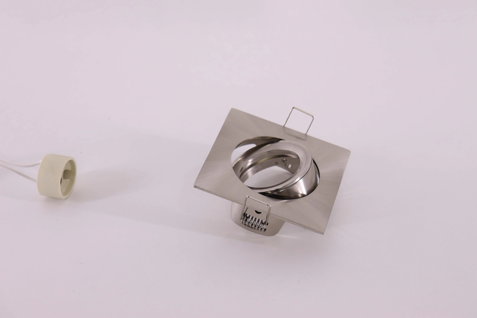 Rvs vierkant inbouwspot - Zaagmaat 7,4cm - Kantelbaar  46666