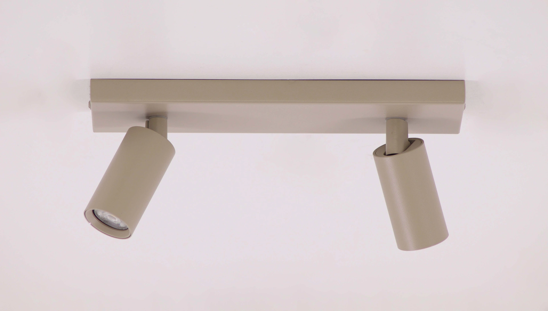 Zandkleurige 2-lichts opbouwspot met mini gu10 verstelbare spots  46791