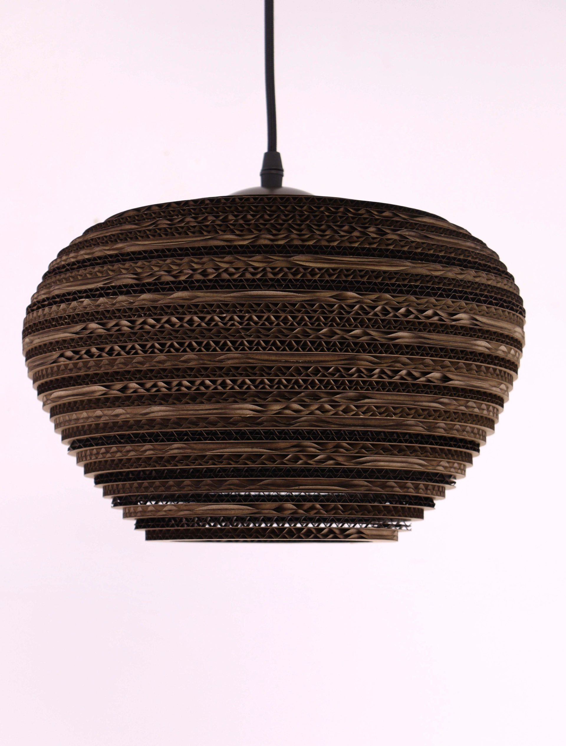 Hanglamp Cacao Bruin 3-lichts – Kartonnen Kappen met Hangkoker – Japandi 50293
