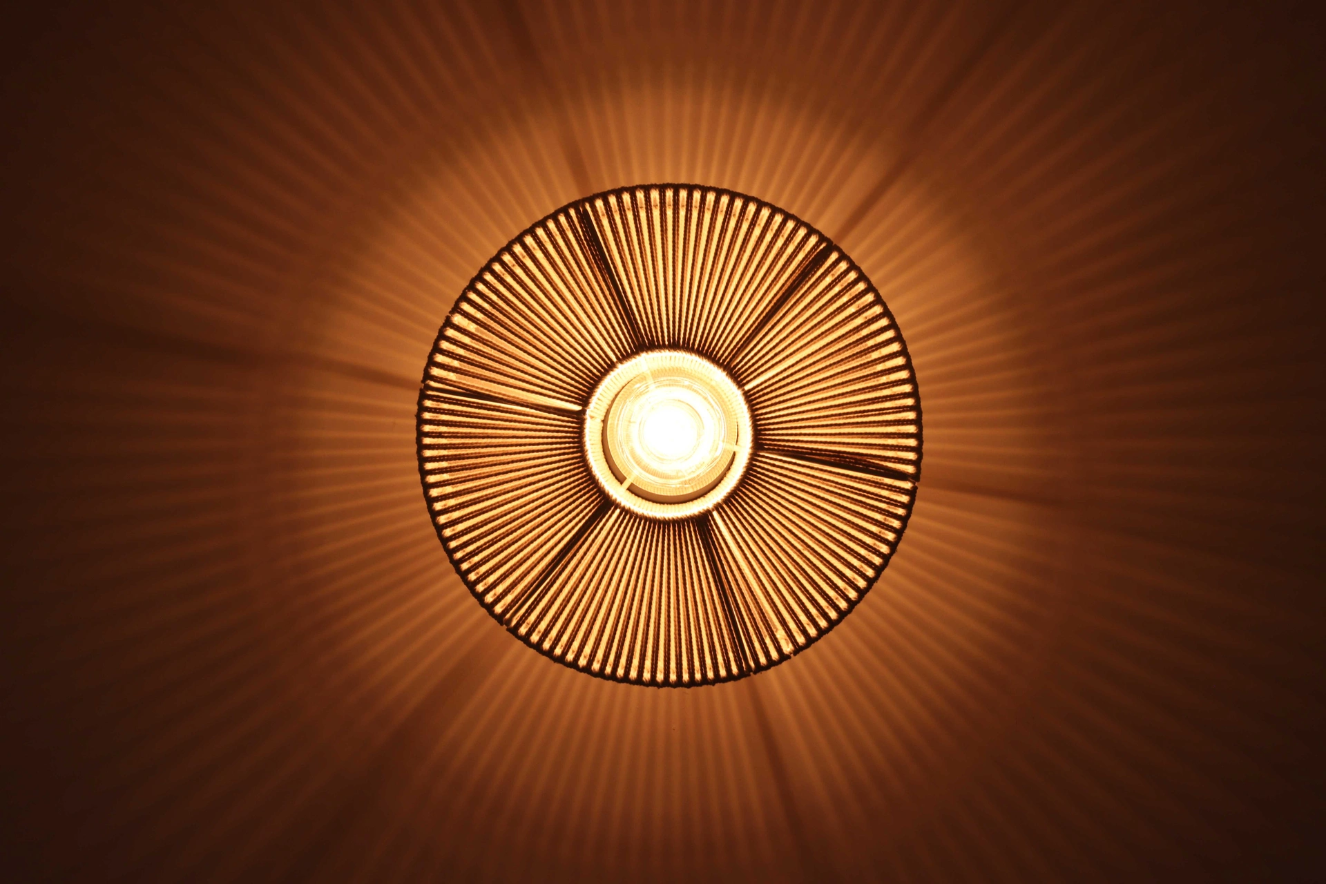 Plafondlamp naturel touw - zand/beige  - diameter 31cm  50223