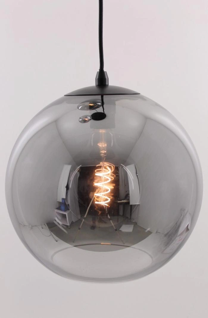 Hanglamp 3lichts rond - smoke rookglas bollen 20 25 30 cm 50192