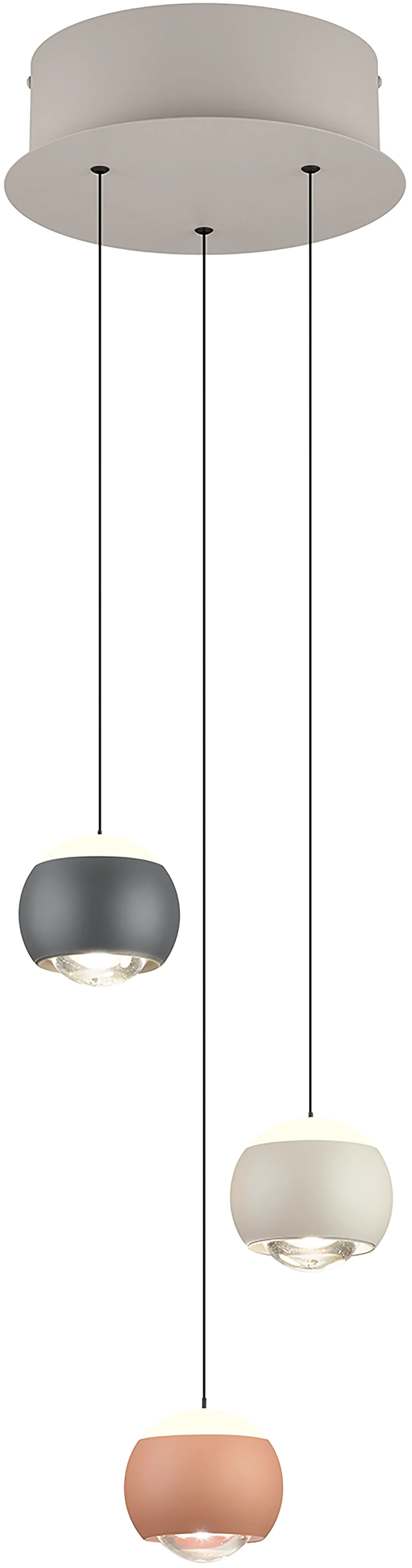Musterring Cannon LED hanglamp 3-lichts multicolor Ø25 cm – dimbaar 46843
