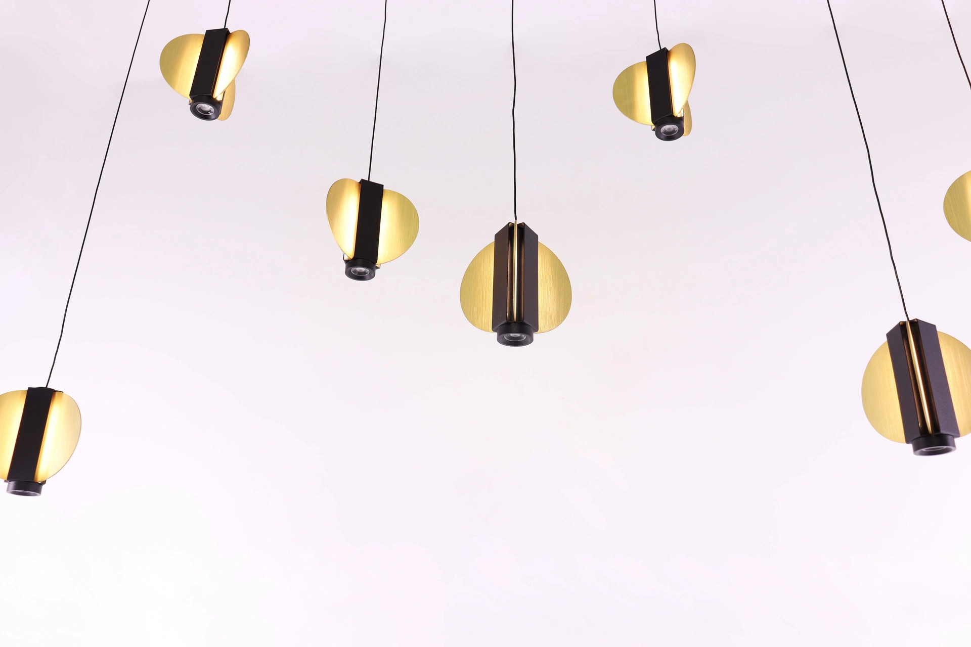 Hanglamp vlinders - Zwart/goud - 8 lichts 140cm easy lift 46166