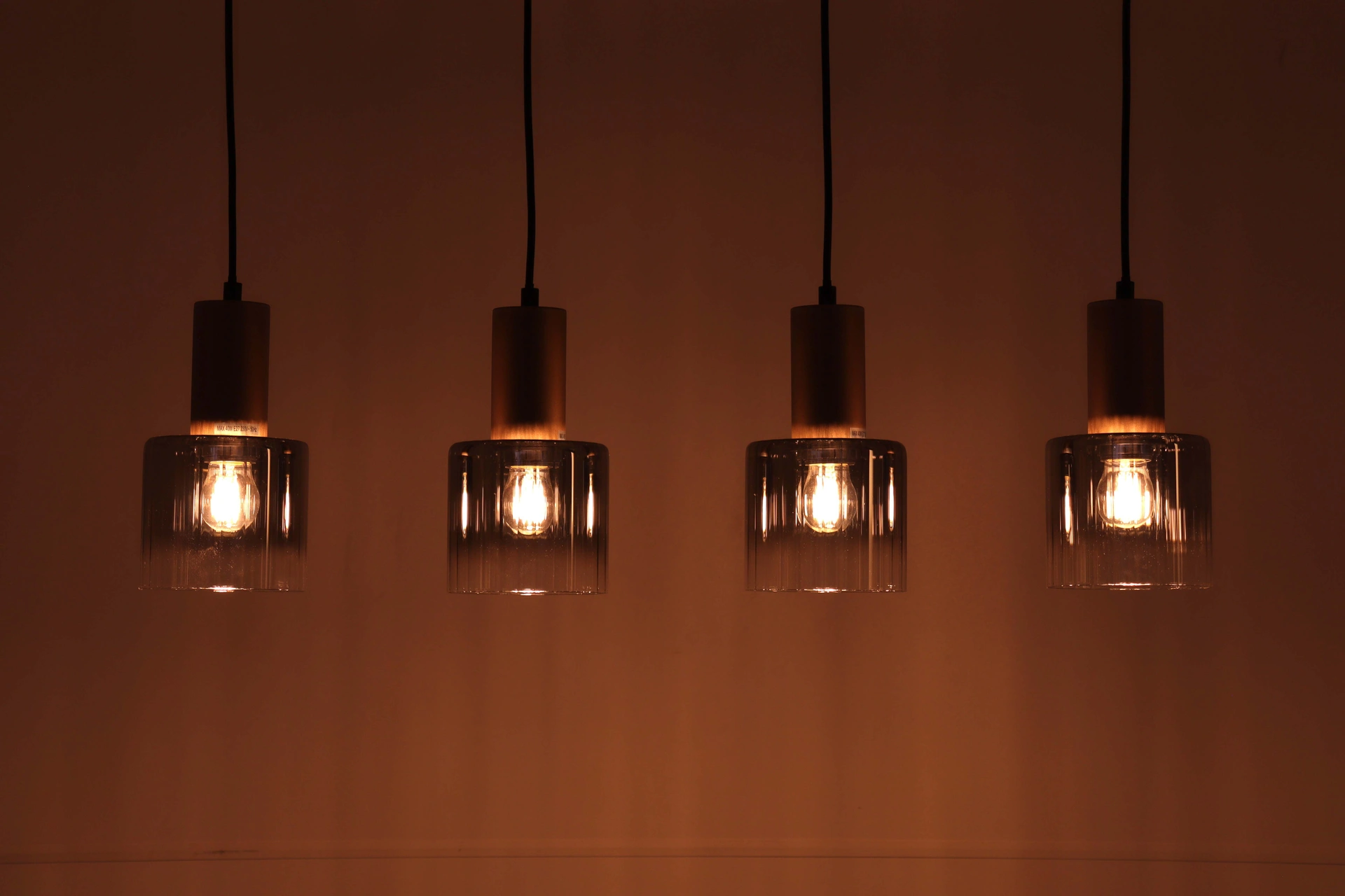 Hanglamp cacao met smoke glas - 4 lichts 80cm 46506