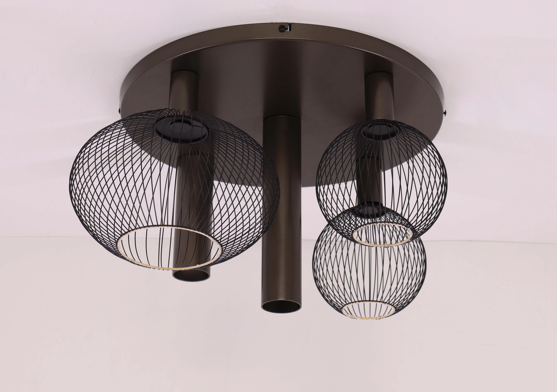 Plafondlamp cacao bruin 5 lichts – Inclusief Segula Floating Filo zwart – Diameter 50 cm 50296