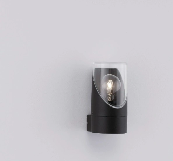 Buitenlamp donker antraciet - helder acryl glas IP65  hoogte 17cm 9492720