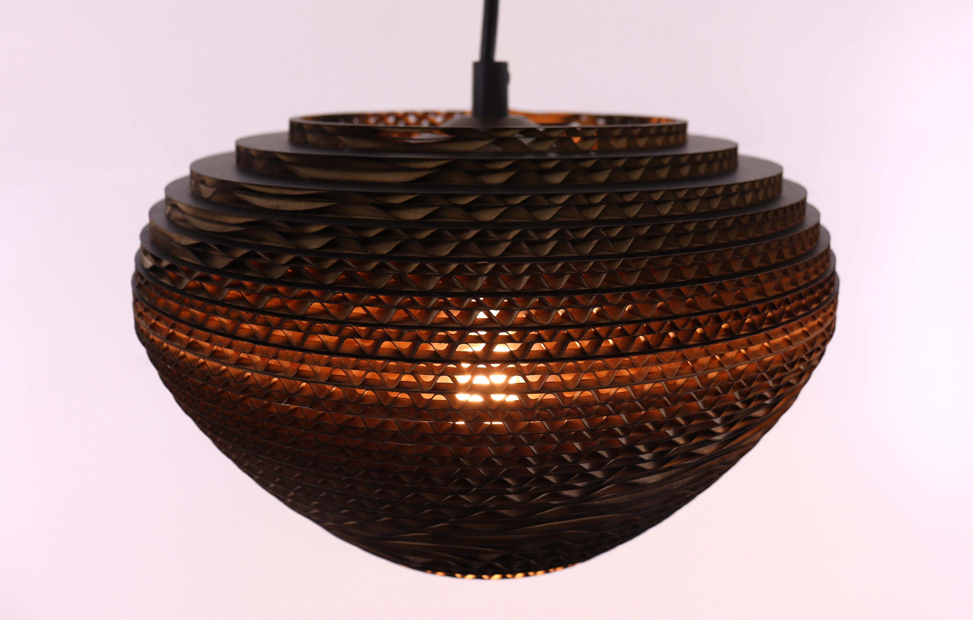 Hanglamp deens ovaal - Cacao think paper karton - 6 lichts 140cm  46546
