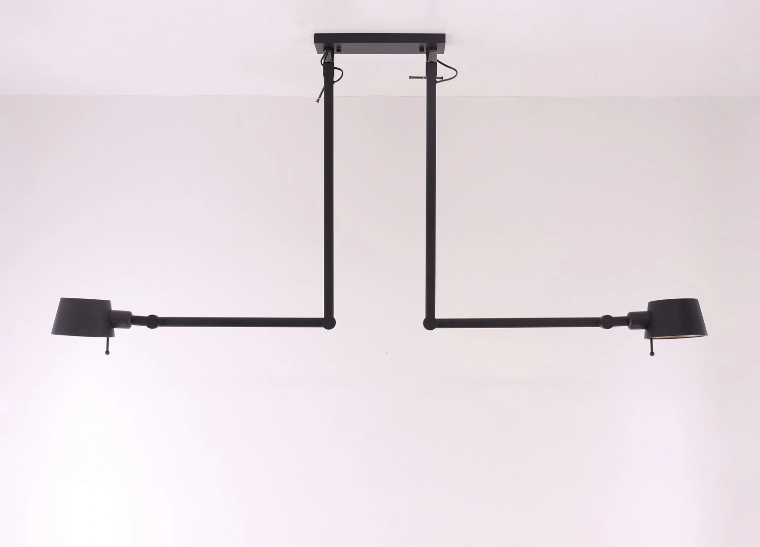 Knikarm plafondlamp zwart 2 lichtpunten zwenkarm lamp 45033