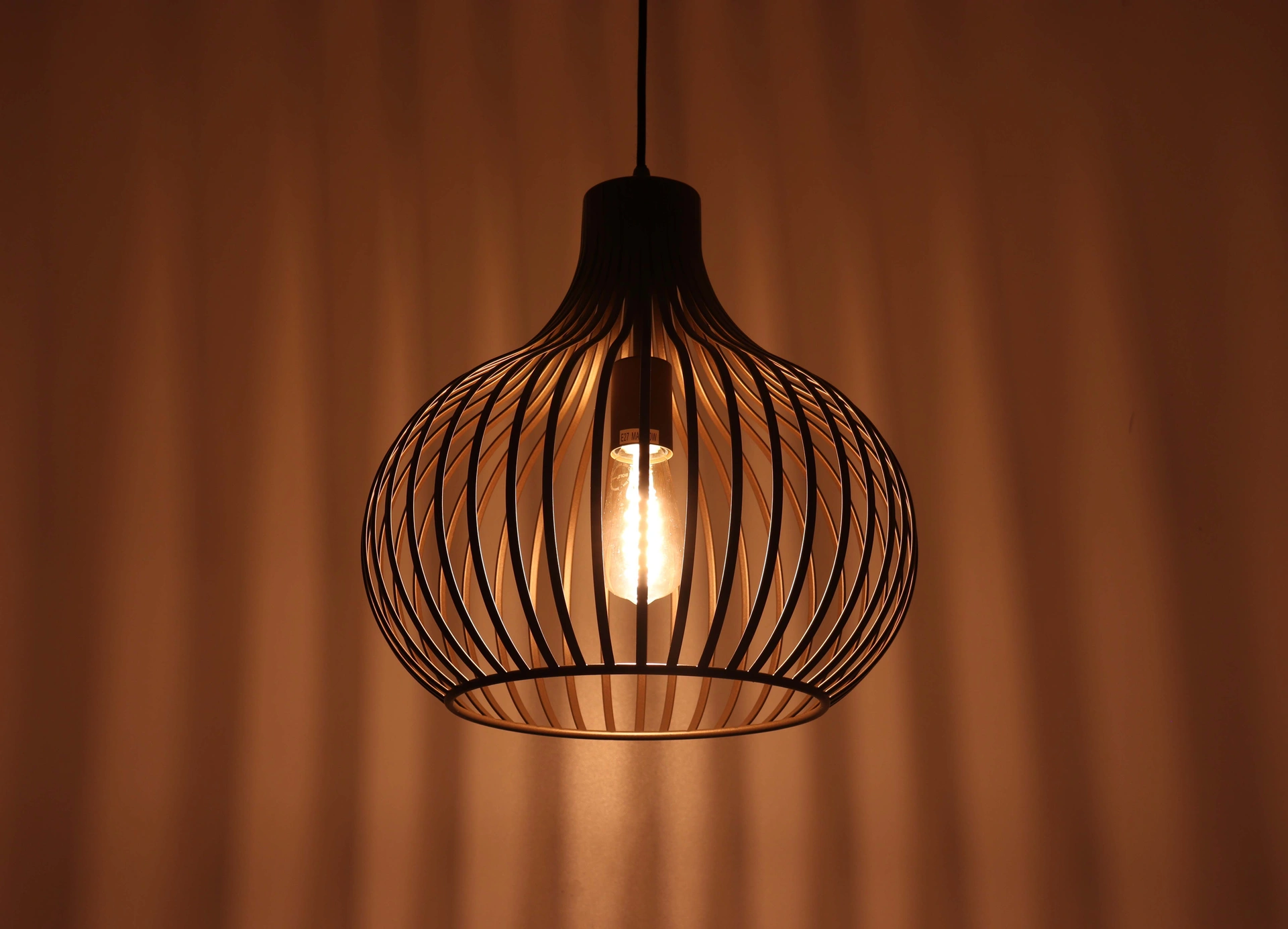 Hanglamp 1-lichts met open metalen design – brons/bruin Ø38 cm 46465