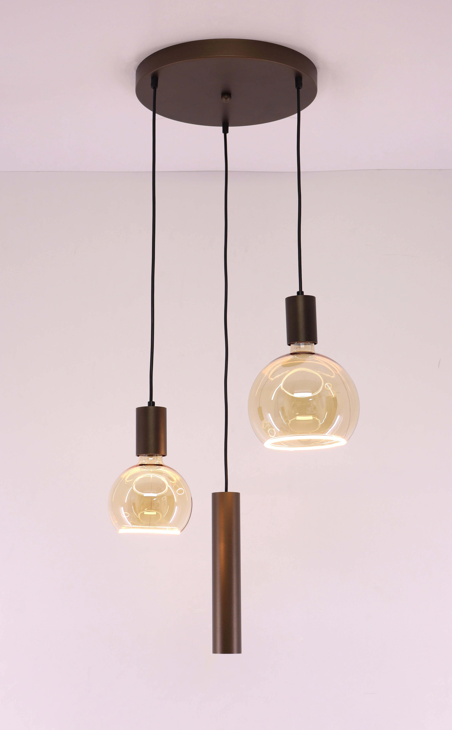 Hanglamp cacao rond - Segula lichtbronnen 3 lichts - Diameter 35cm 50283
