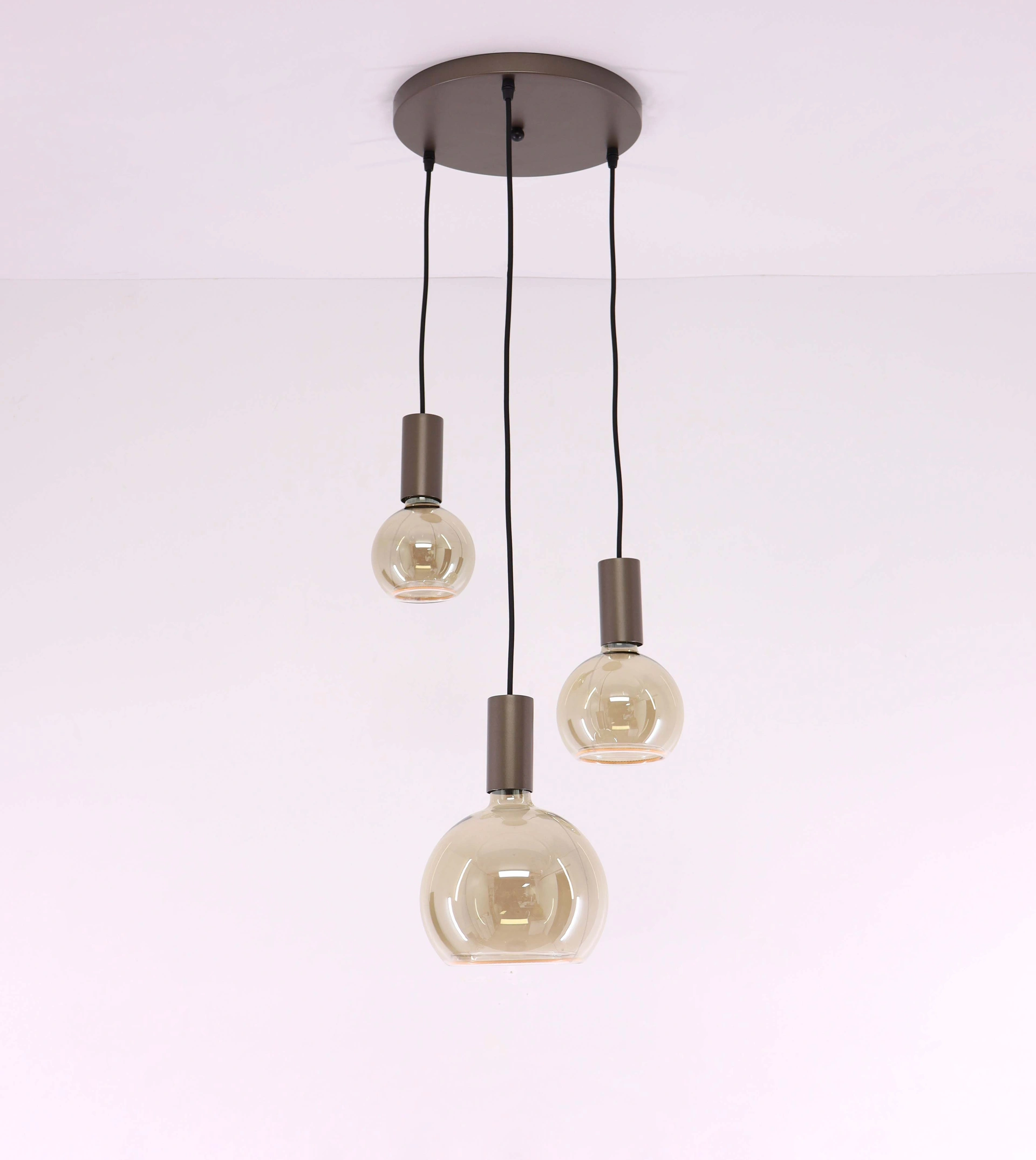Hanglamp rond cacao - Segula lichtbronnen - 3lichts 50274