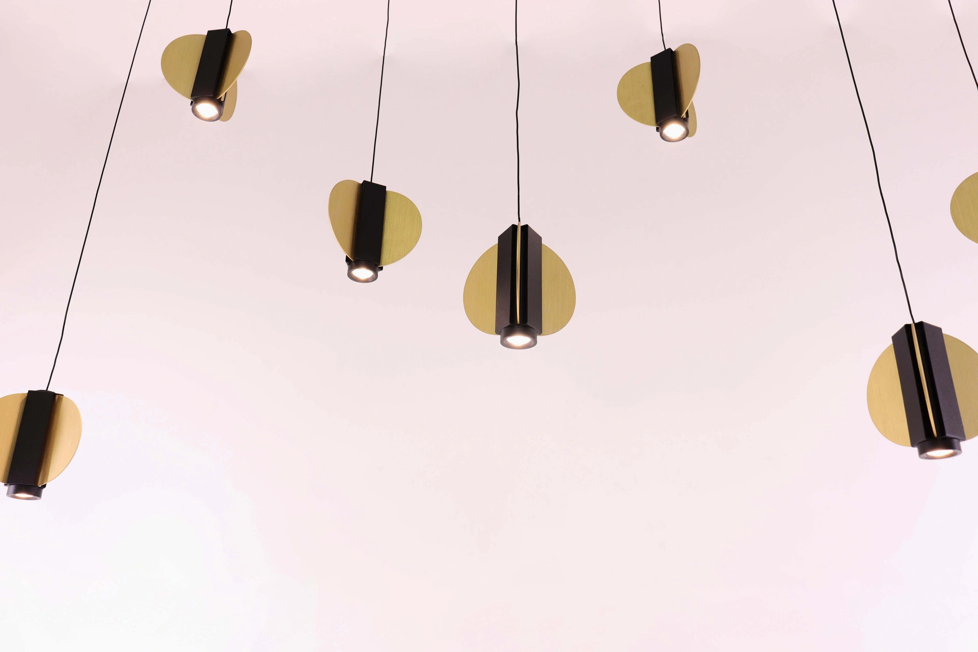 Hanglamp vlinders - Zwart/goud - 8 lichts 140cm easy lift 46166