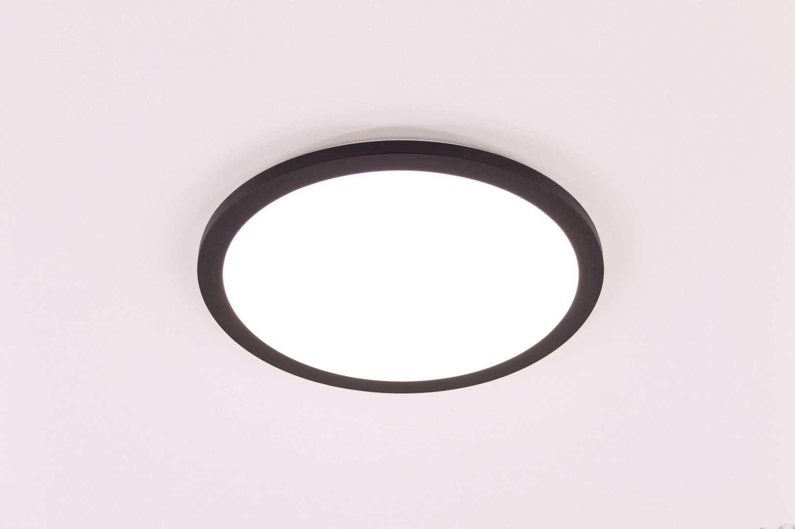 Plafondlamp LED rond zwart 40cm IP44 45646