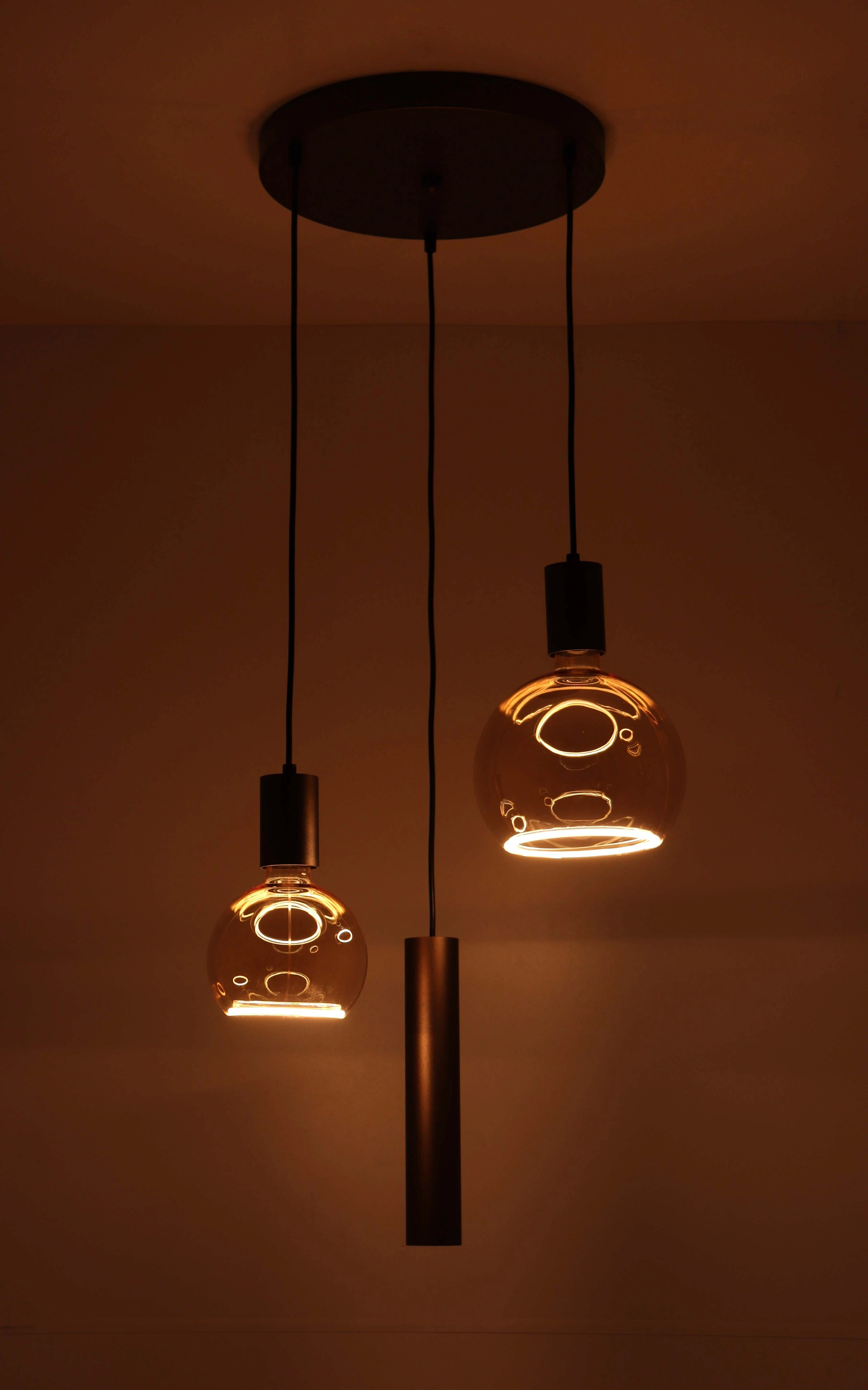 Hanglamp cacao rond - Segula lichtbronnen 3 lichts - Diameter 35cm 50283