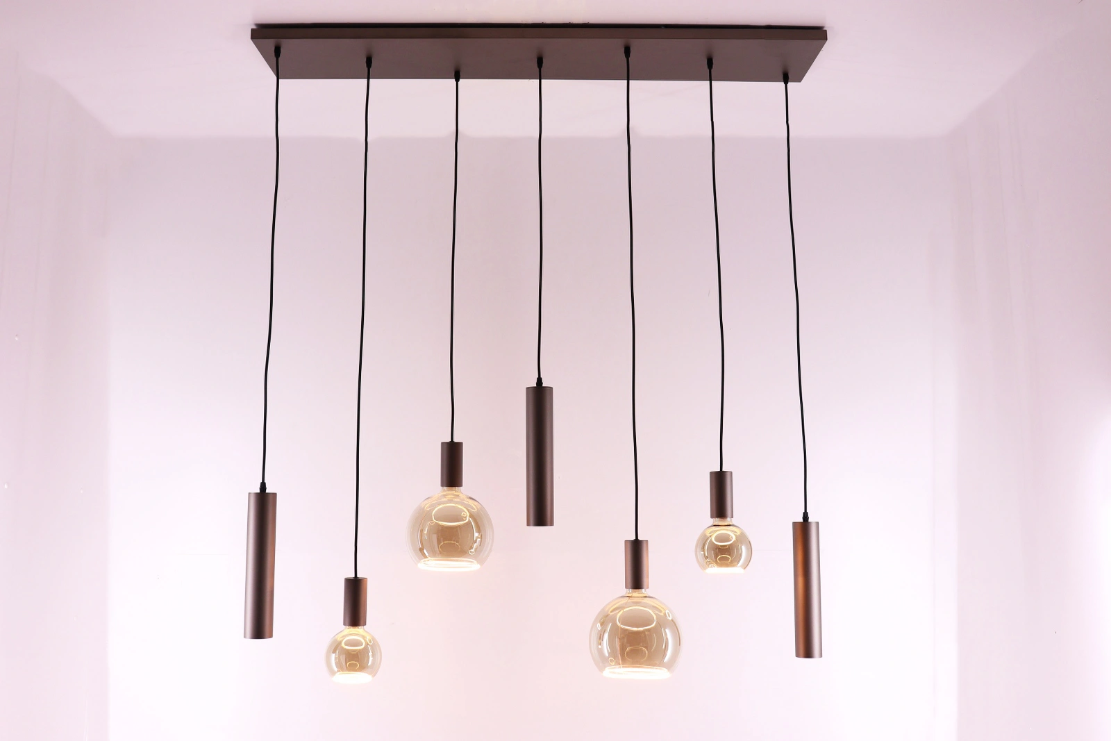 Hanglamp Cacao 7-lichts 130 cm Segula Floating LED en GU10 spots 50278