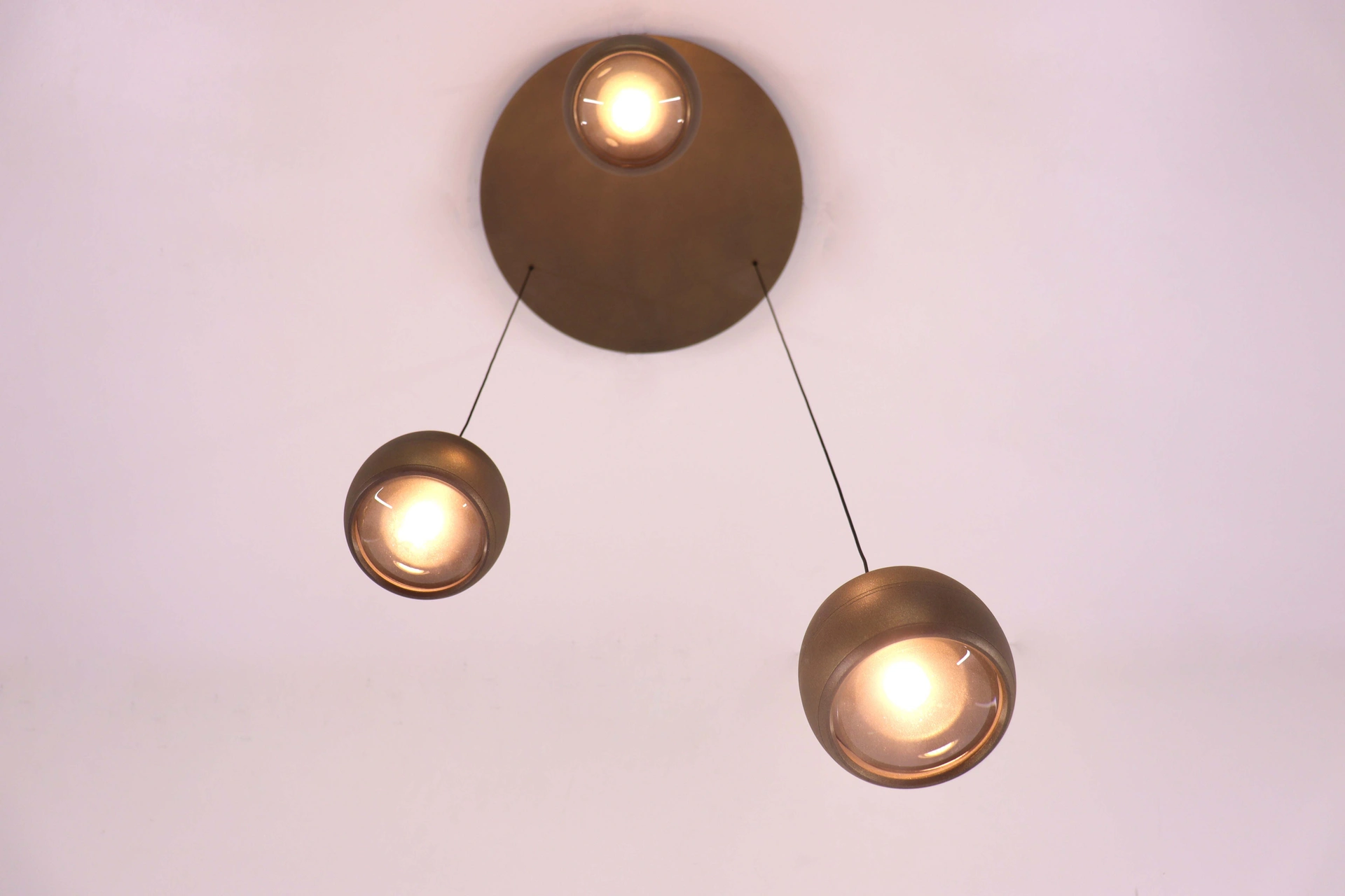 Hanglamp 3 lichts dia 35cm - brons goud - dim to warm   46568