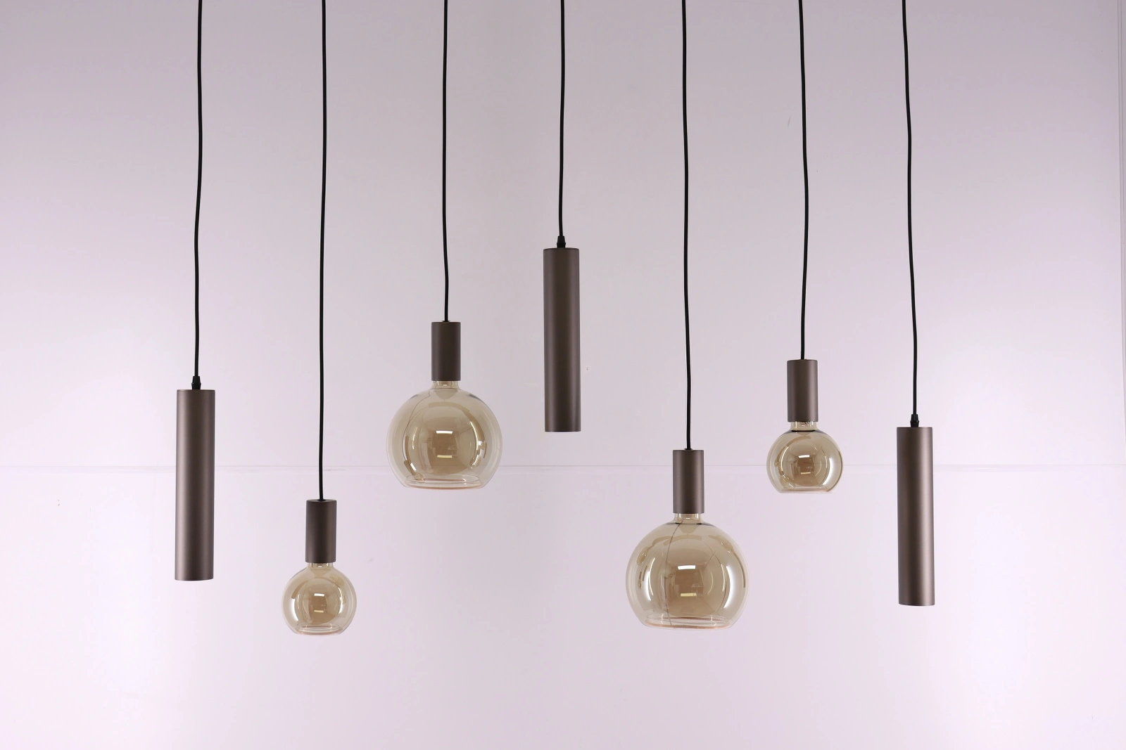 Hanglamp Cacao 7-lichts 130 cm Segula Floating LED en GU10 spots 50278