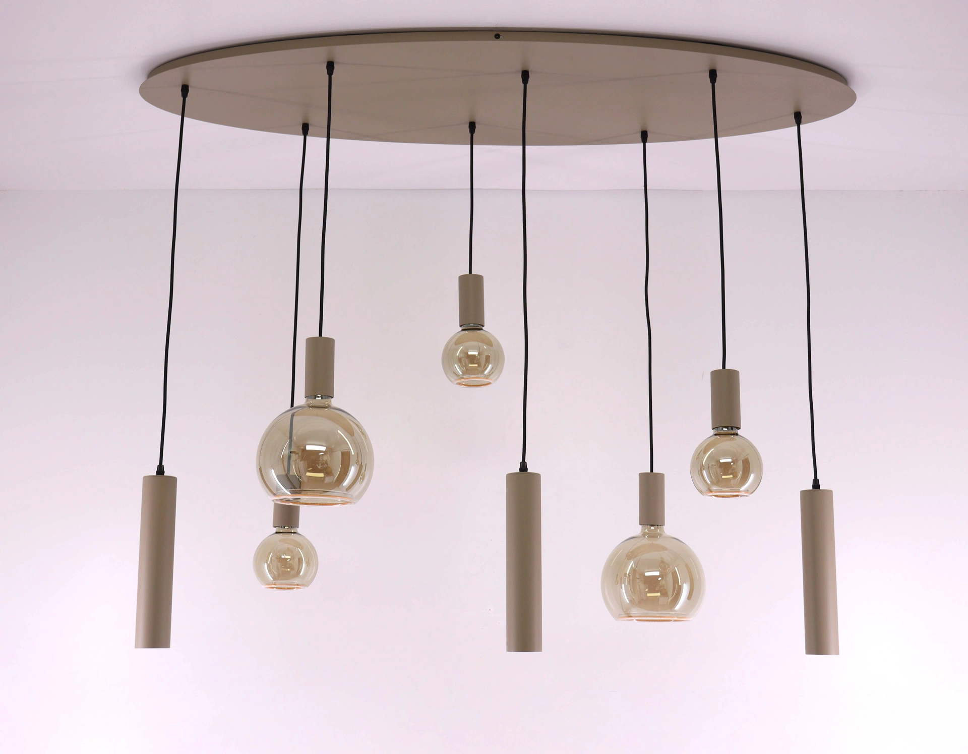 Hanglamp ovaal zand - segula lichtbronnen - 8lichts 140cm 50273