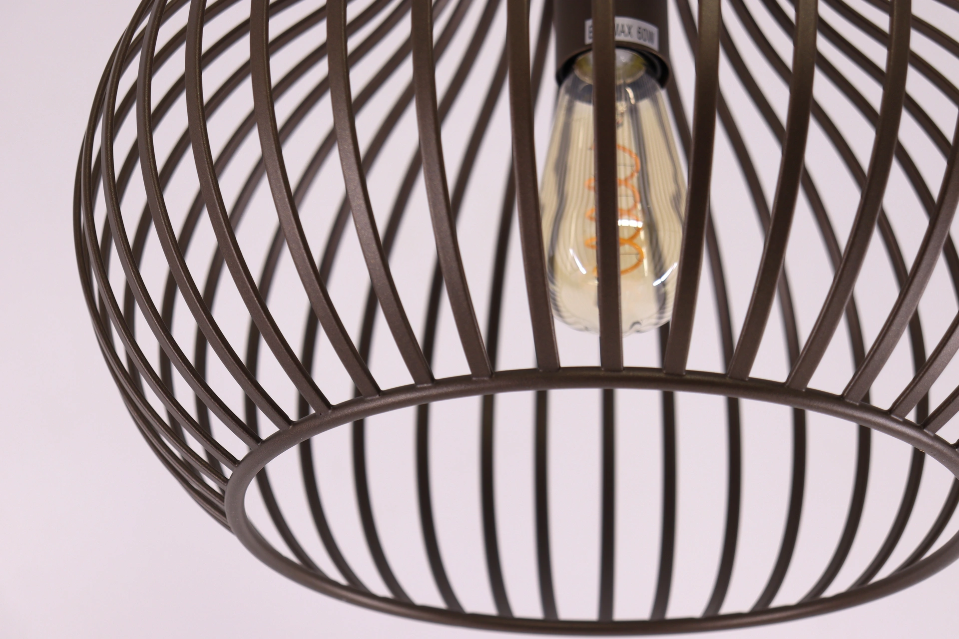 Hanglamp 1-lichts met open metalen design – brons/bruin Ø38 cm 46465