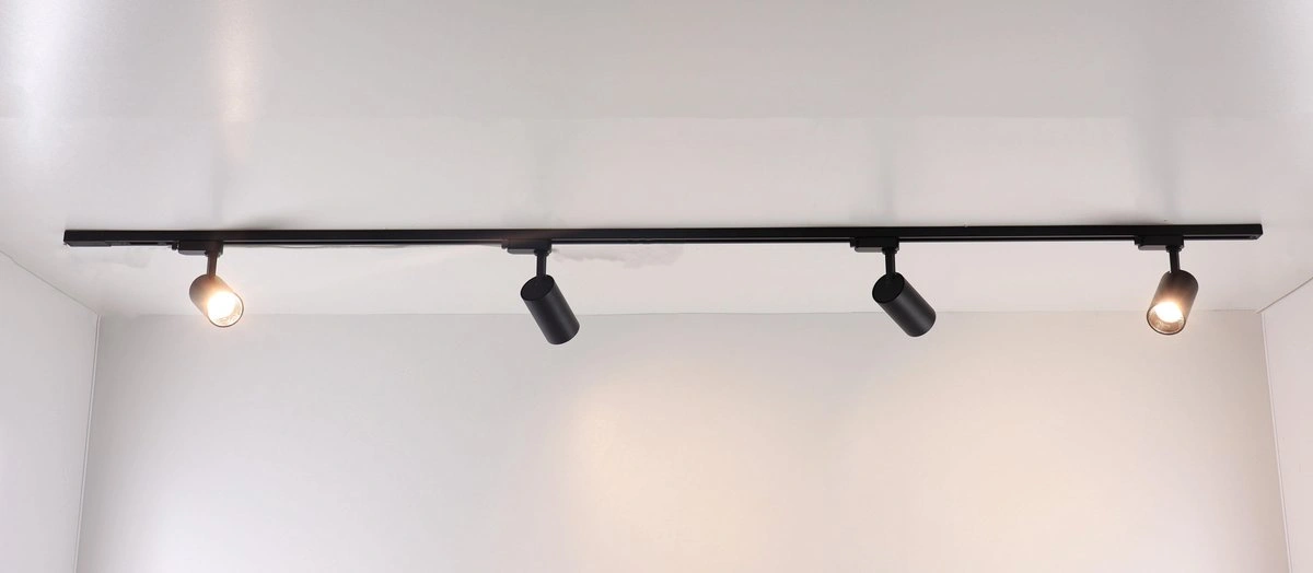 Railverlichting - complete set Maxi - 2 meter zwart met 4 spots railsysteem SW01551B