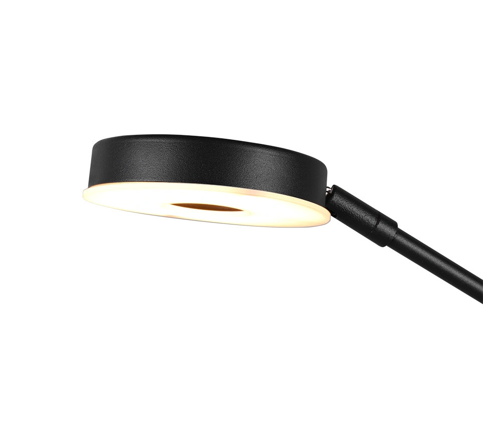 Vloerlamp met leesarm zwart 42849