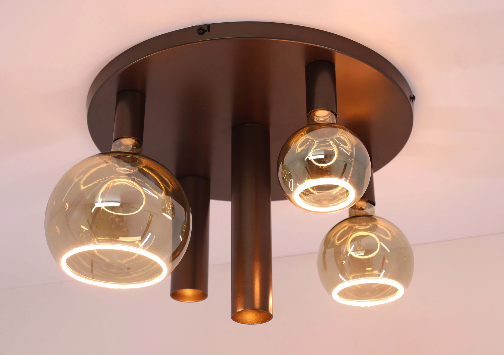 Plafondlamp Cacao Bruin 5 Lichts – Inclusief Segula Smoke Lichtbronnen – diameter 50 cm 50295