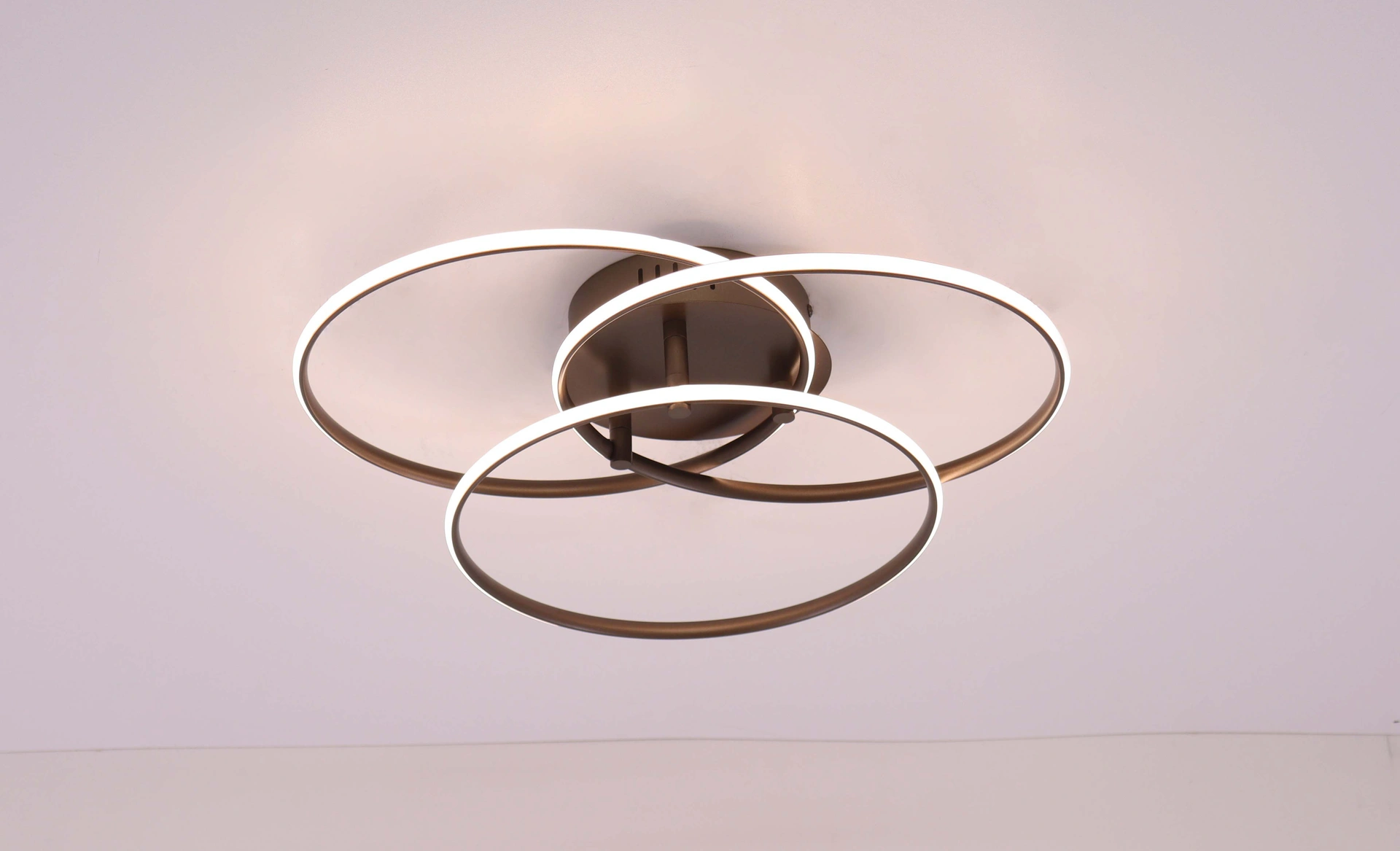 Plafondlamp anodic bruin LED Plafondlamp 42 cm – 3-standen Dimbaar  46751