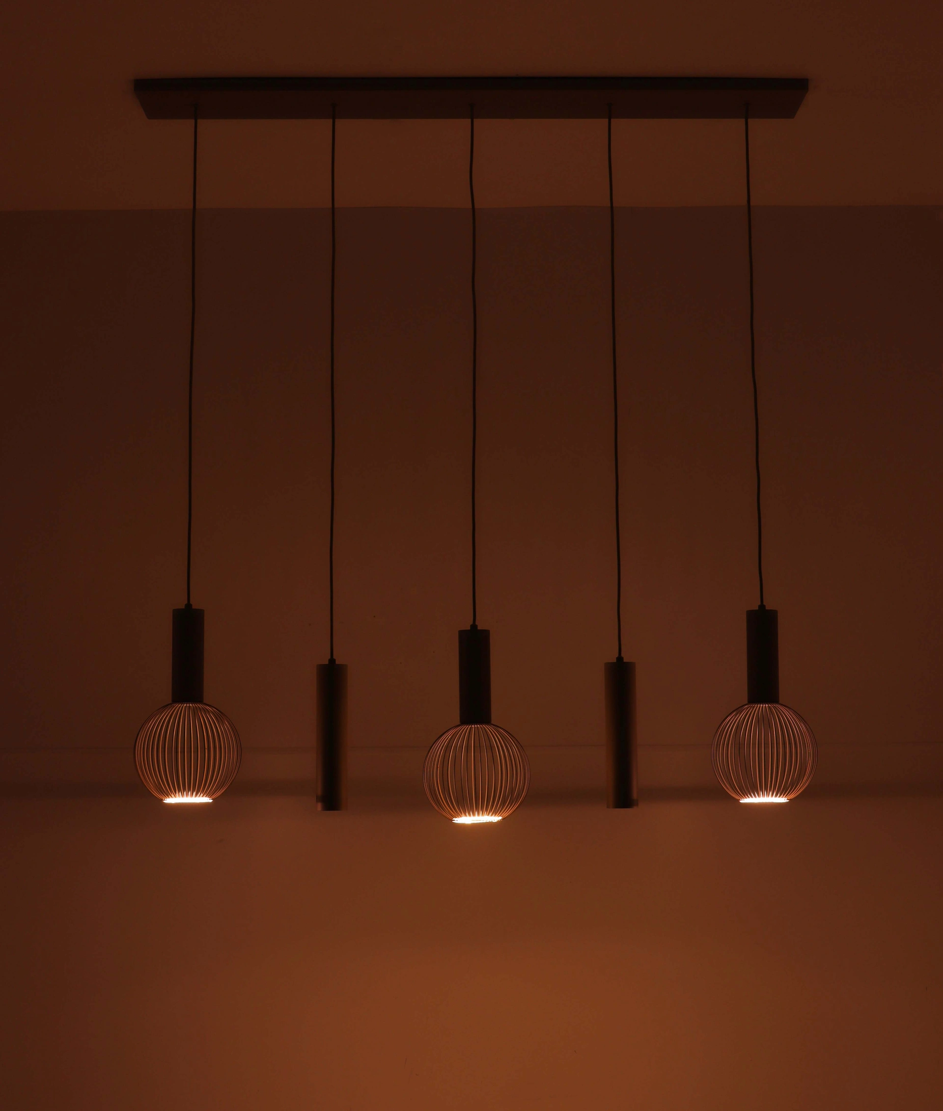 Hanglamp 5-lichts zandkleur – incl. Segula Filo Ø18 cm – 118 cm 50305