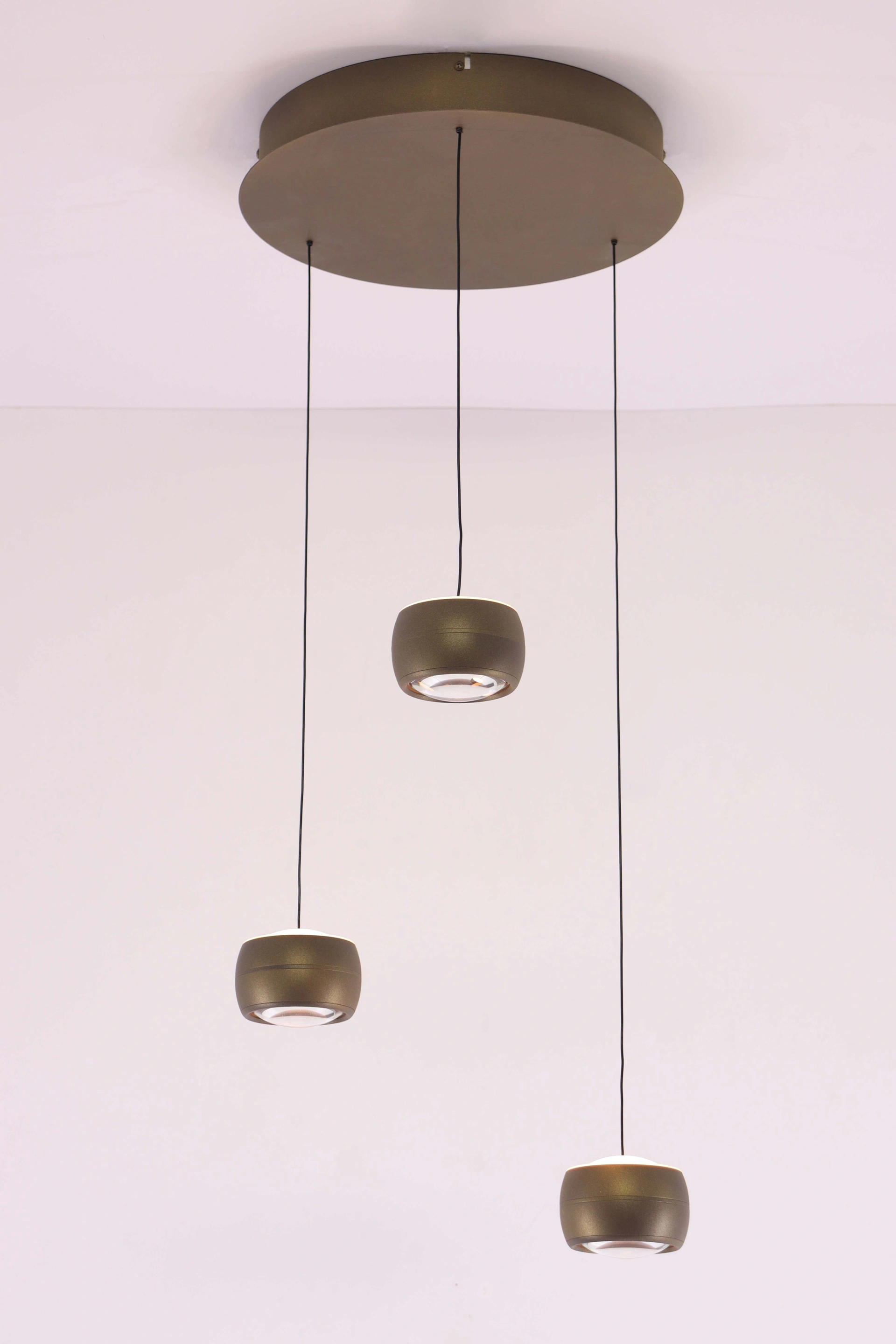 Hanglamp 3 lichts dia 35cm - brons goud - dim to warm   46568
