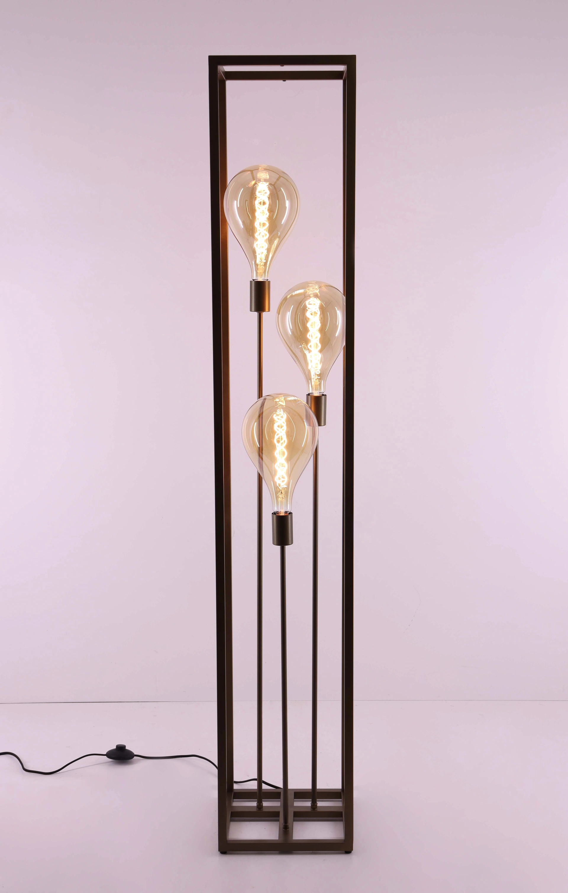 Vloerlamp kooi - brons 3 lichts - Hoogte 160cm 46583
