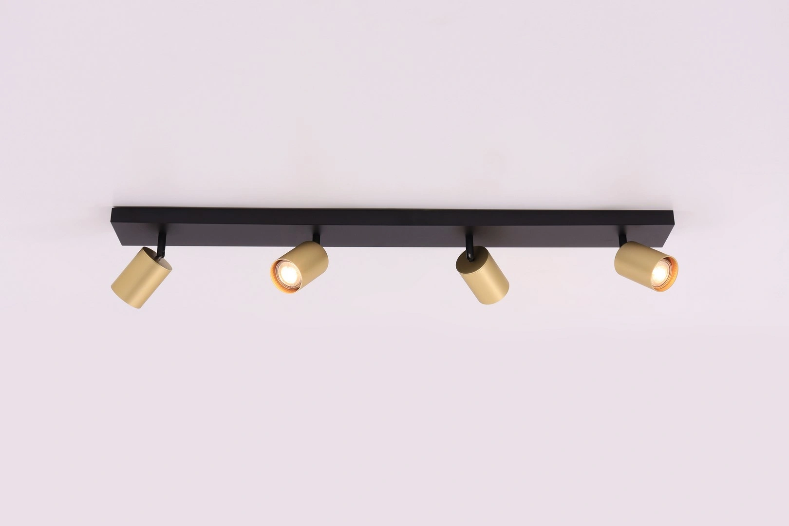 Opbouwspot 4lichts - zwart met goud - gu10 61047